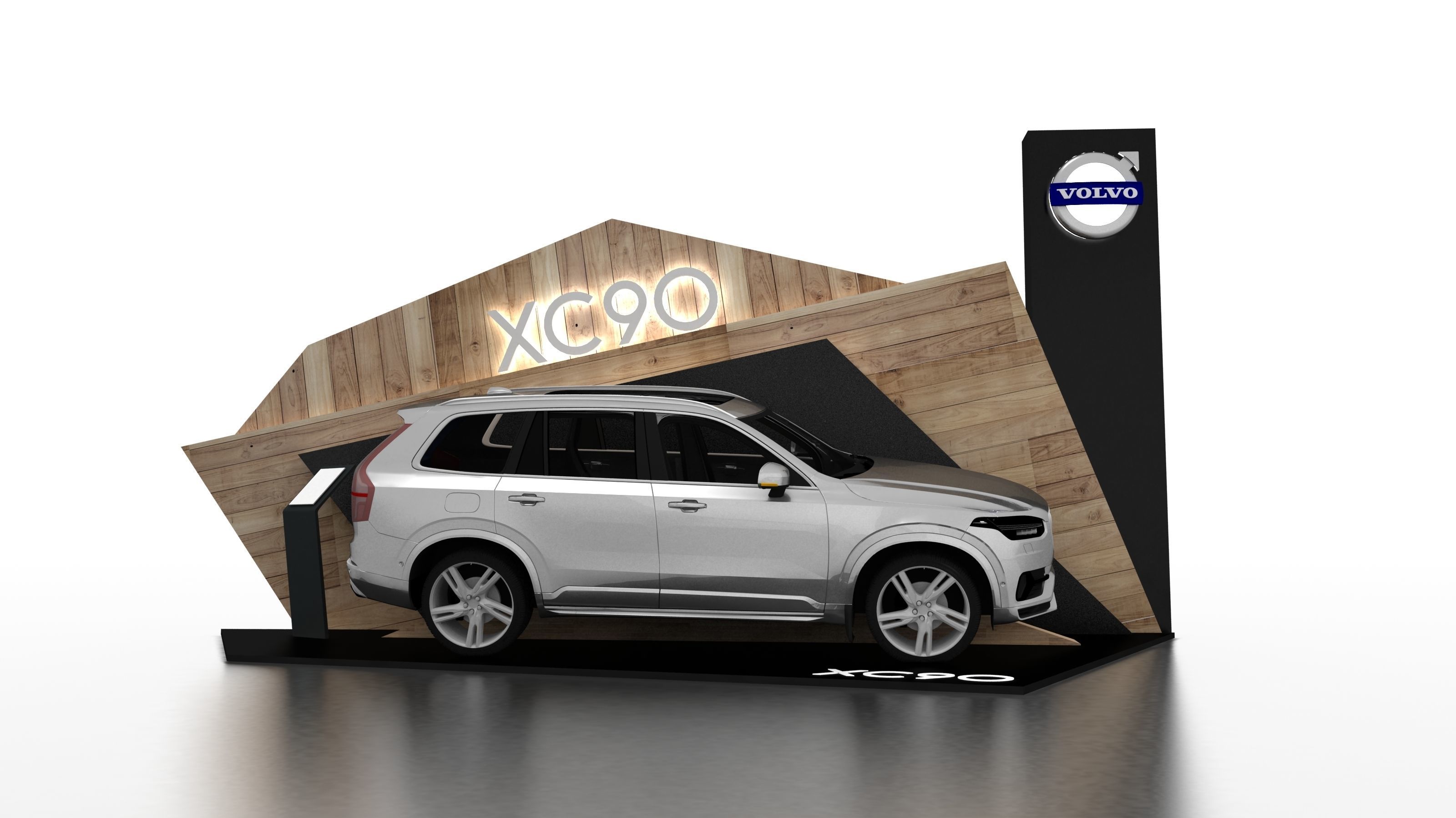 booth design exhibition stand Low-poly 3D model_4