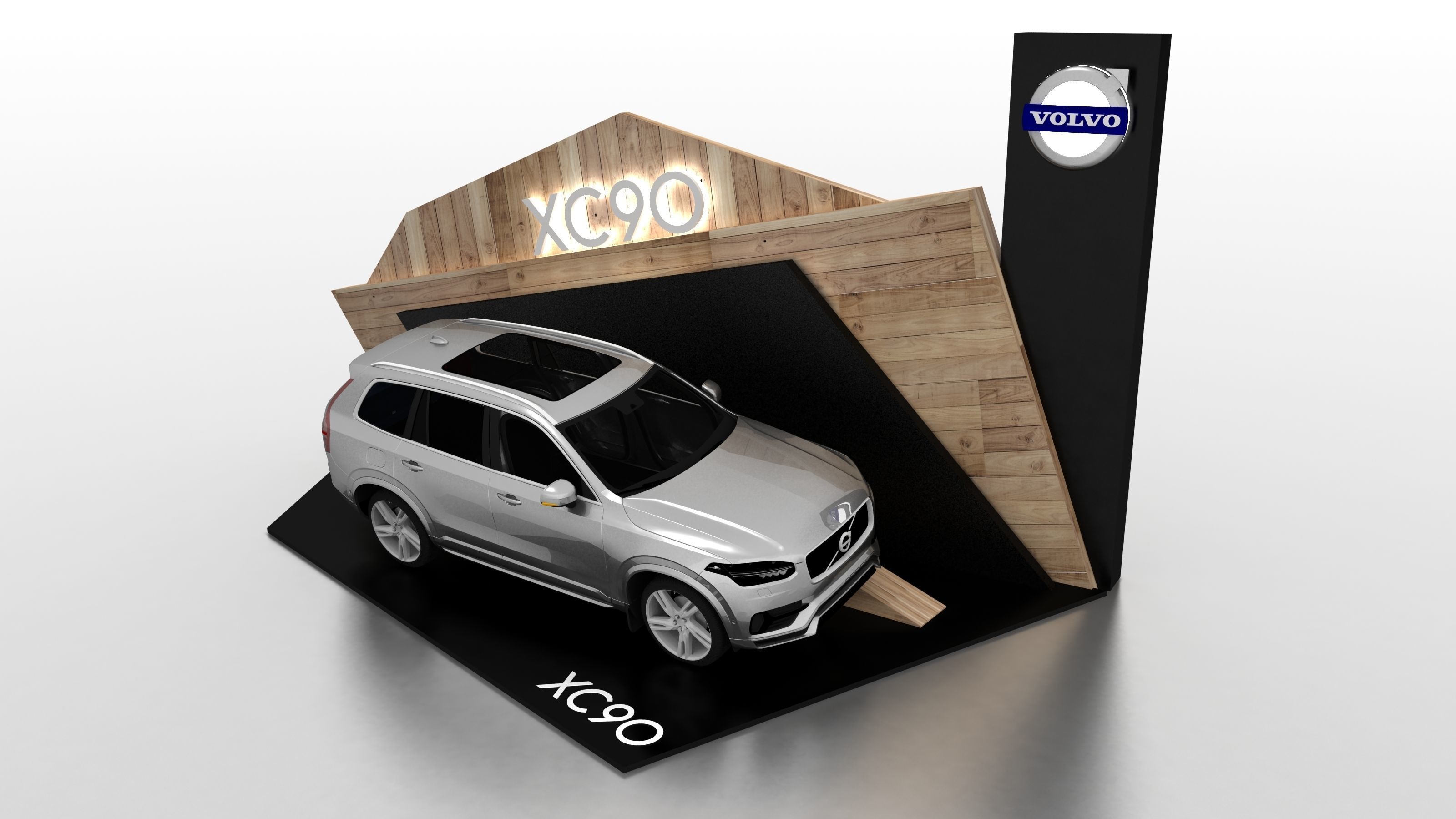 booth design exhibition stand Low-poly 3D model_5