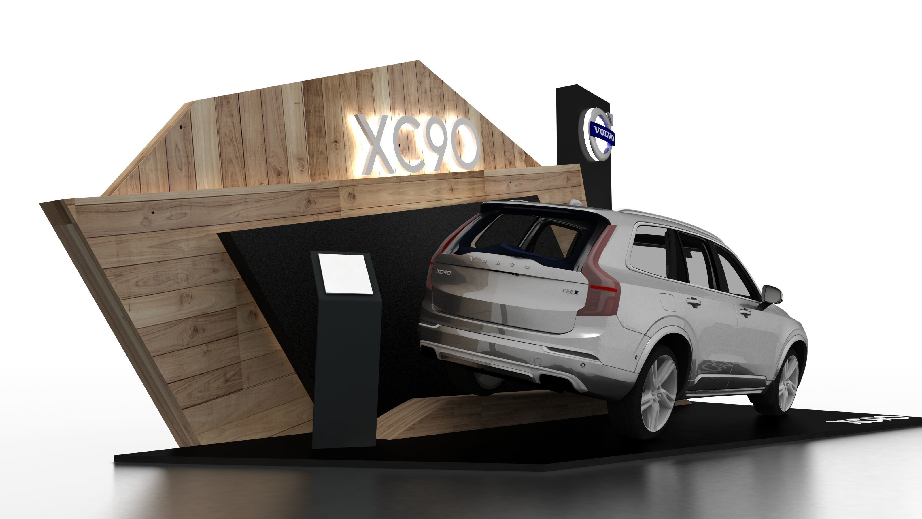 booth design exhibition stand Low-poly 3D model_6