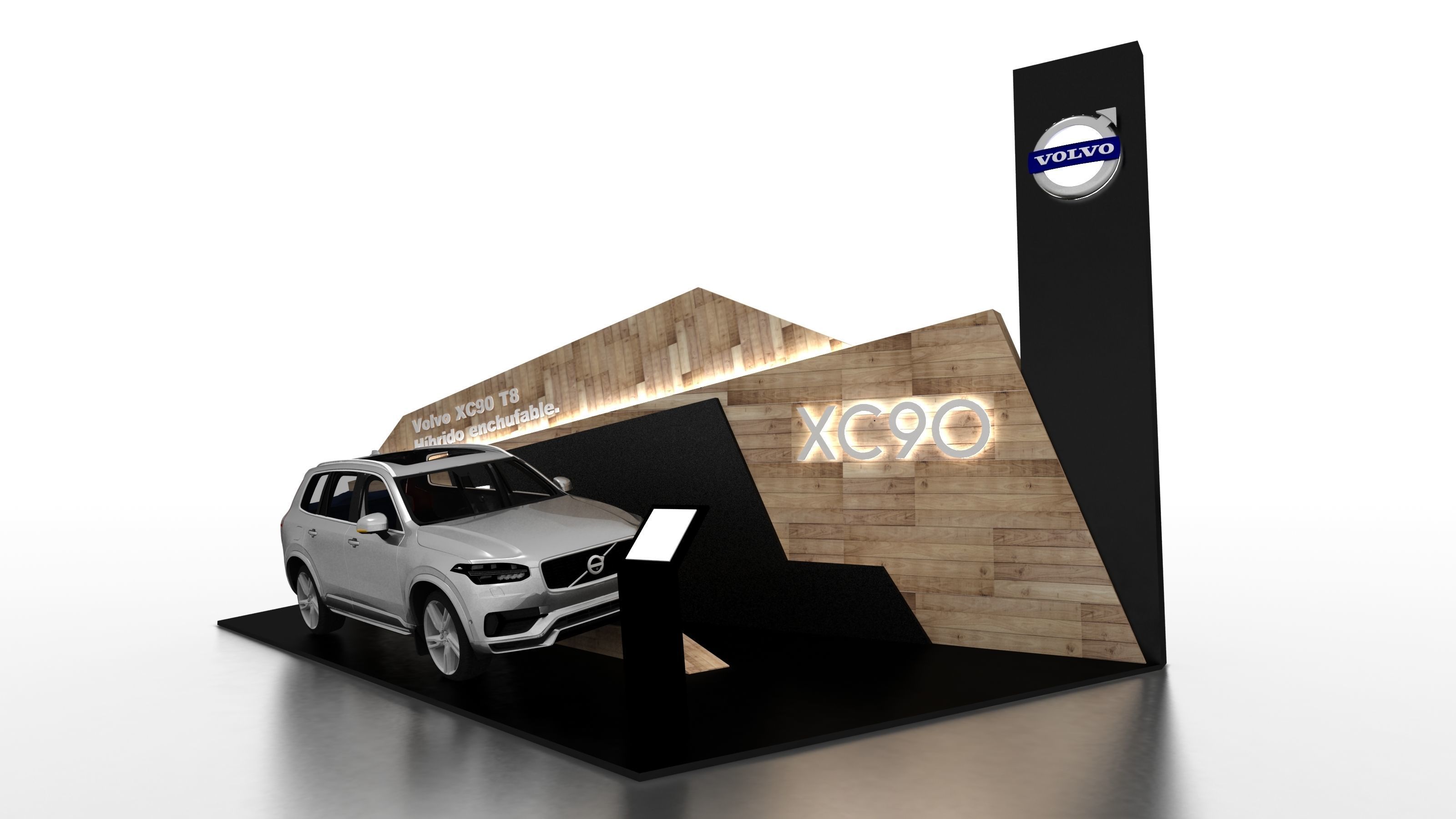 booth design exhibition stand Low-poly 3D model_10