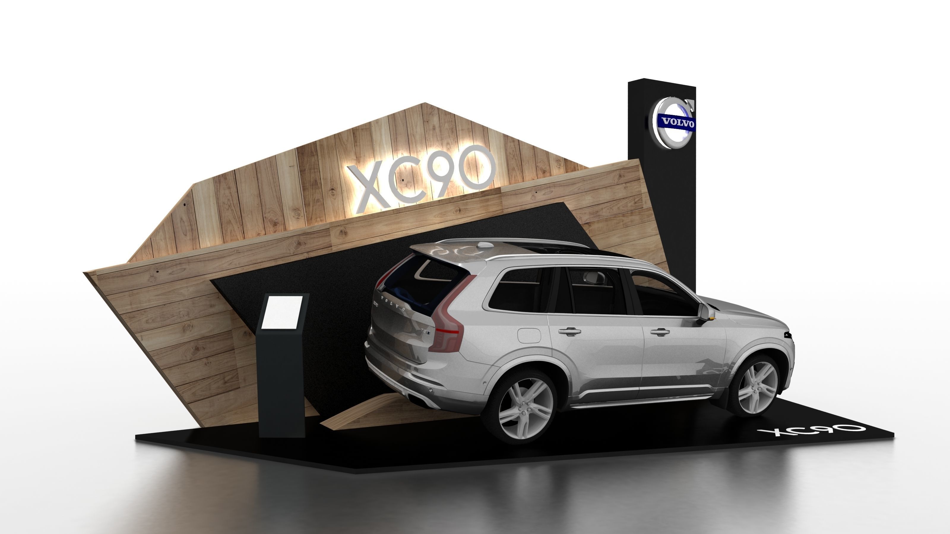 booth design exhibition stand Low-poly 3D model_8