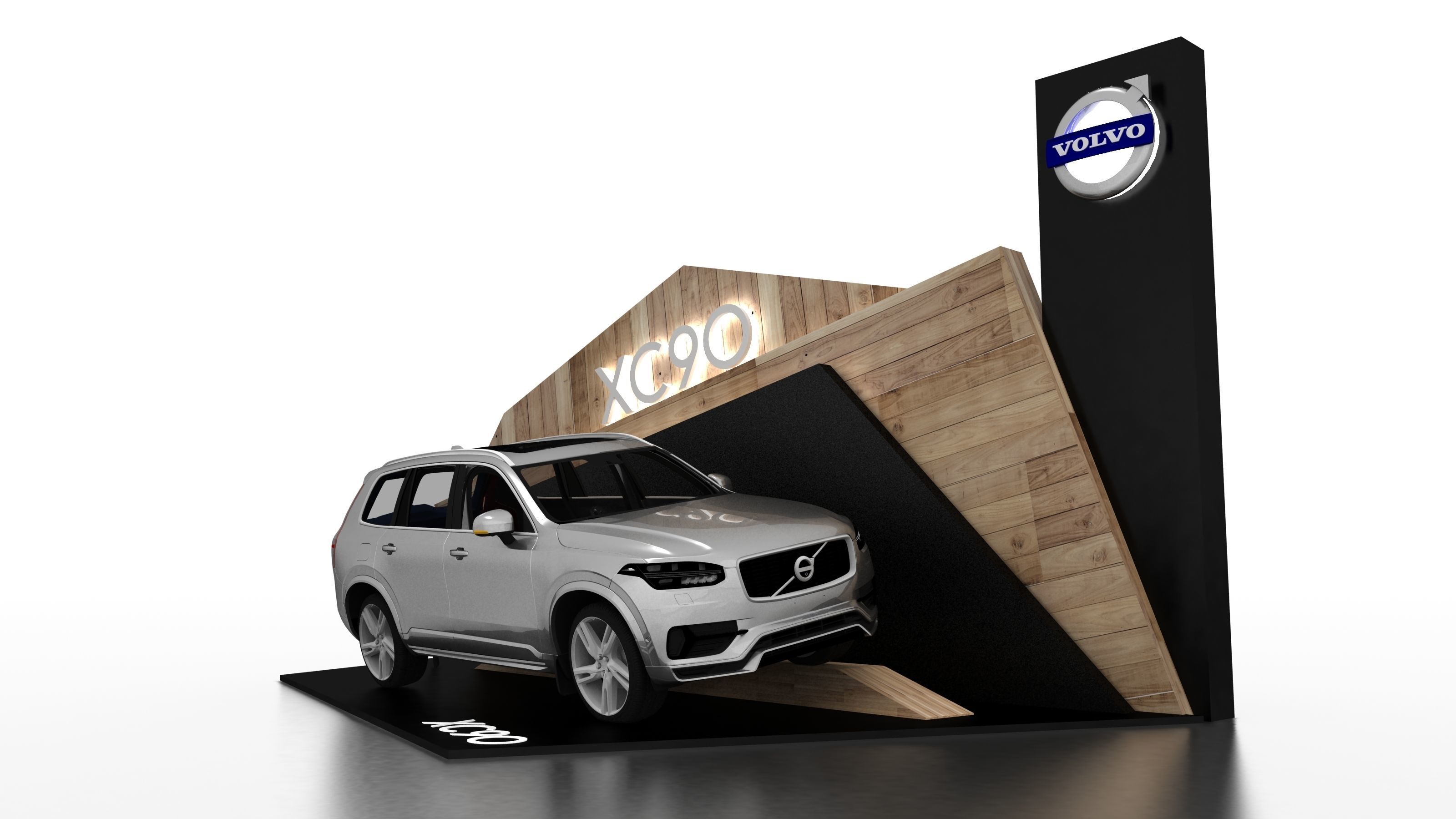 booth design exhibition stand Low-poly 3D model_7