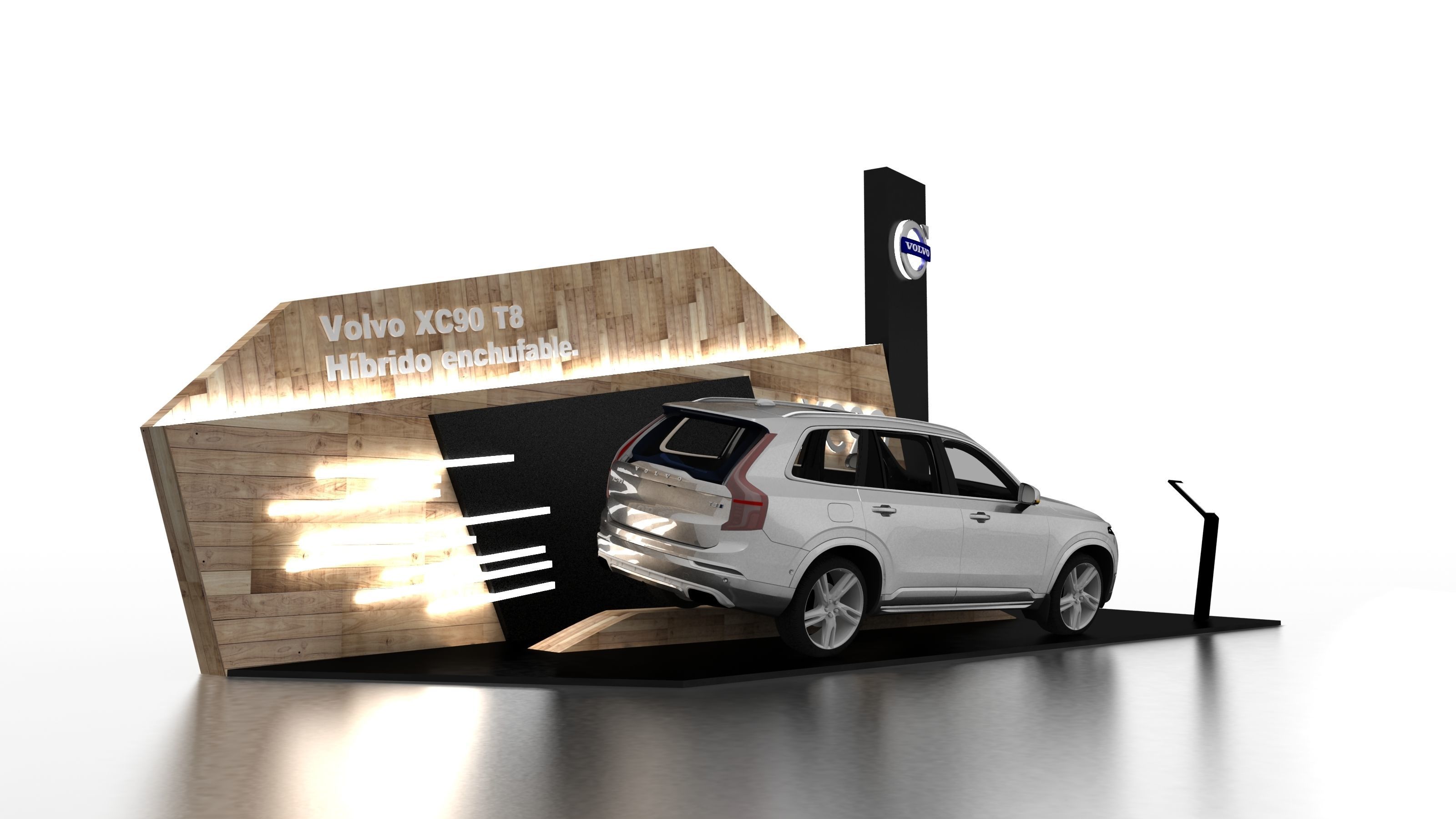 booth design exhibition stand Low-poly 3D model_9