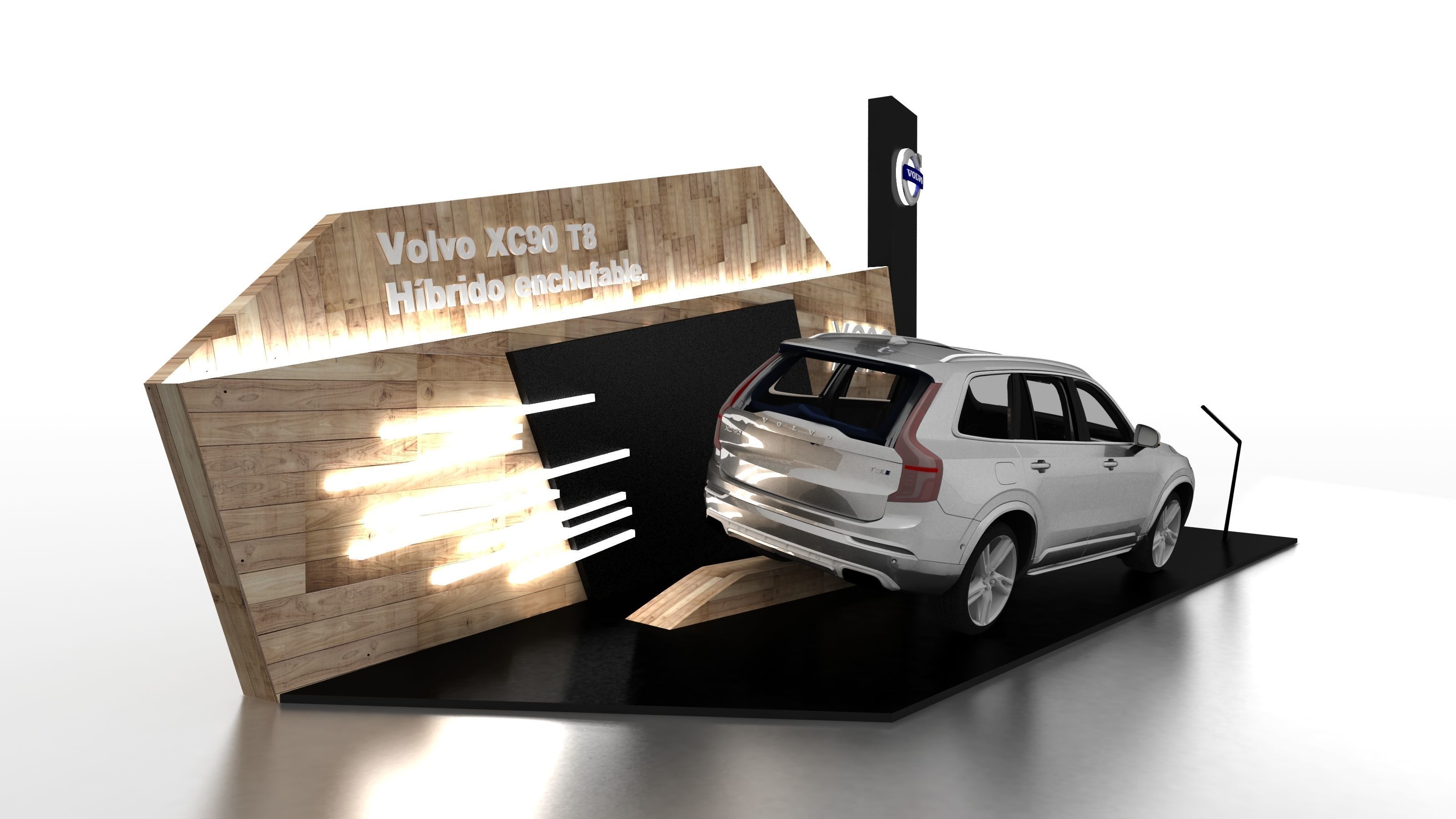 booth design exhibition stand Low-poly 3D model_11