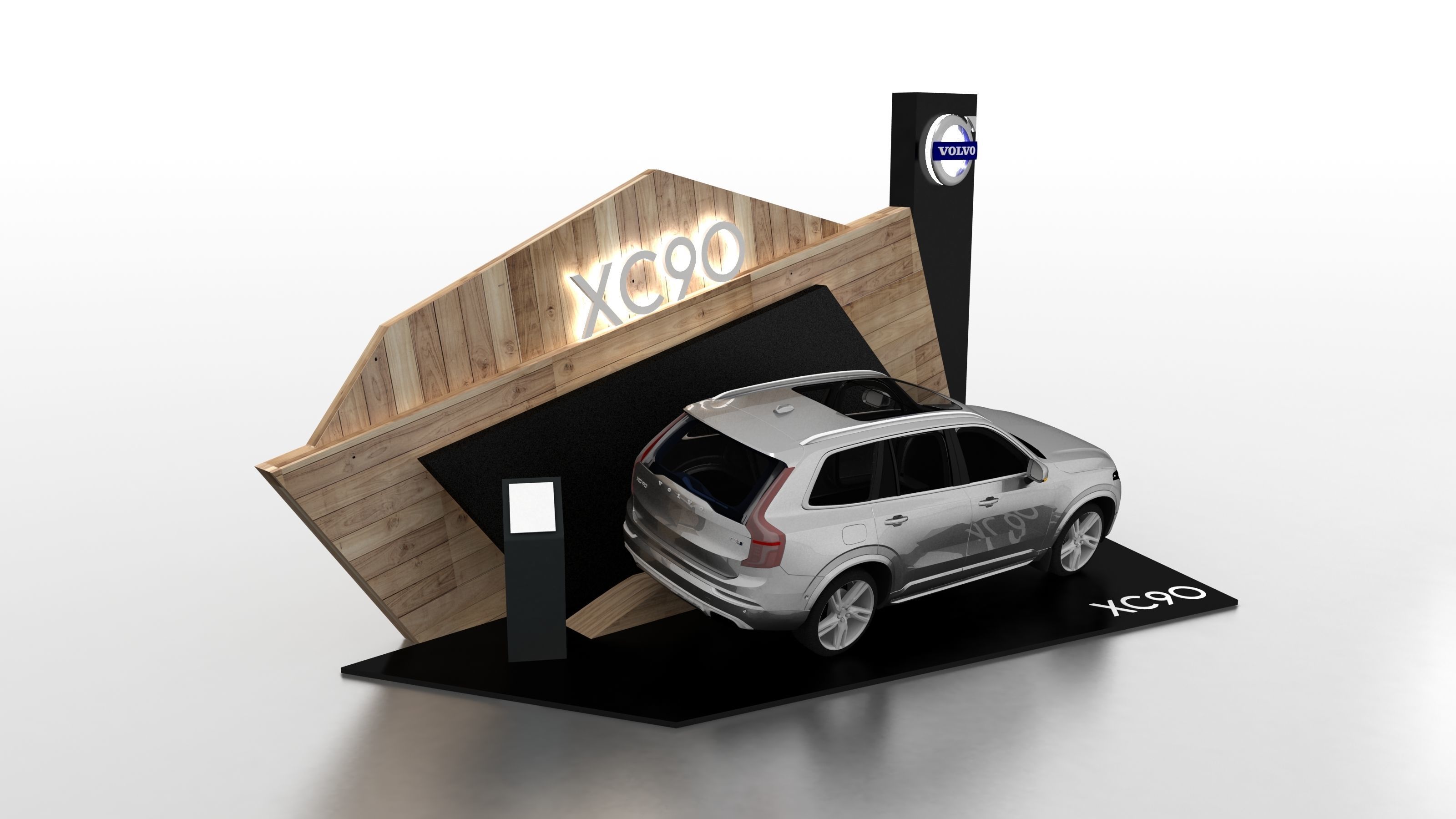 booth design exhibition stand Low-poly 3D model_2