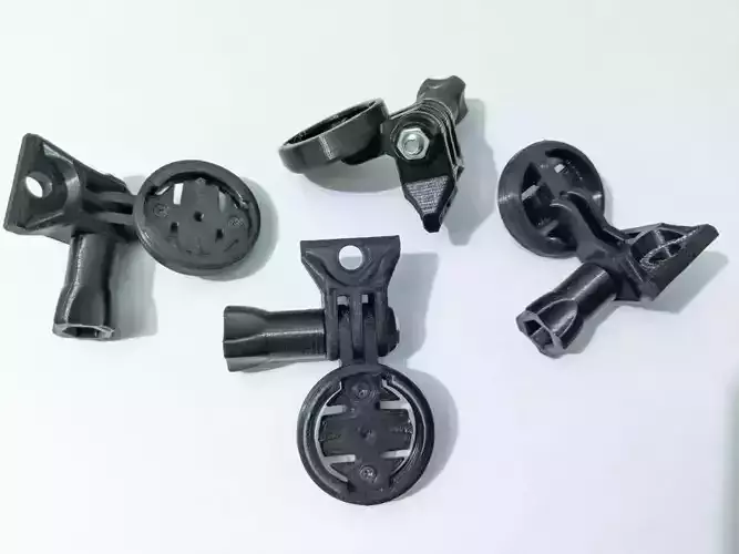 GoPro on stem clamp mount for Brompton and Garmin adapter