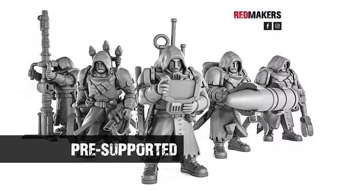 Janissaries - Artillery crew of the Imperial Force 3D print model Janissaries - Artillery crew of the Imperial Force 3D print model
