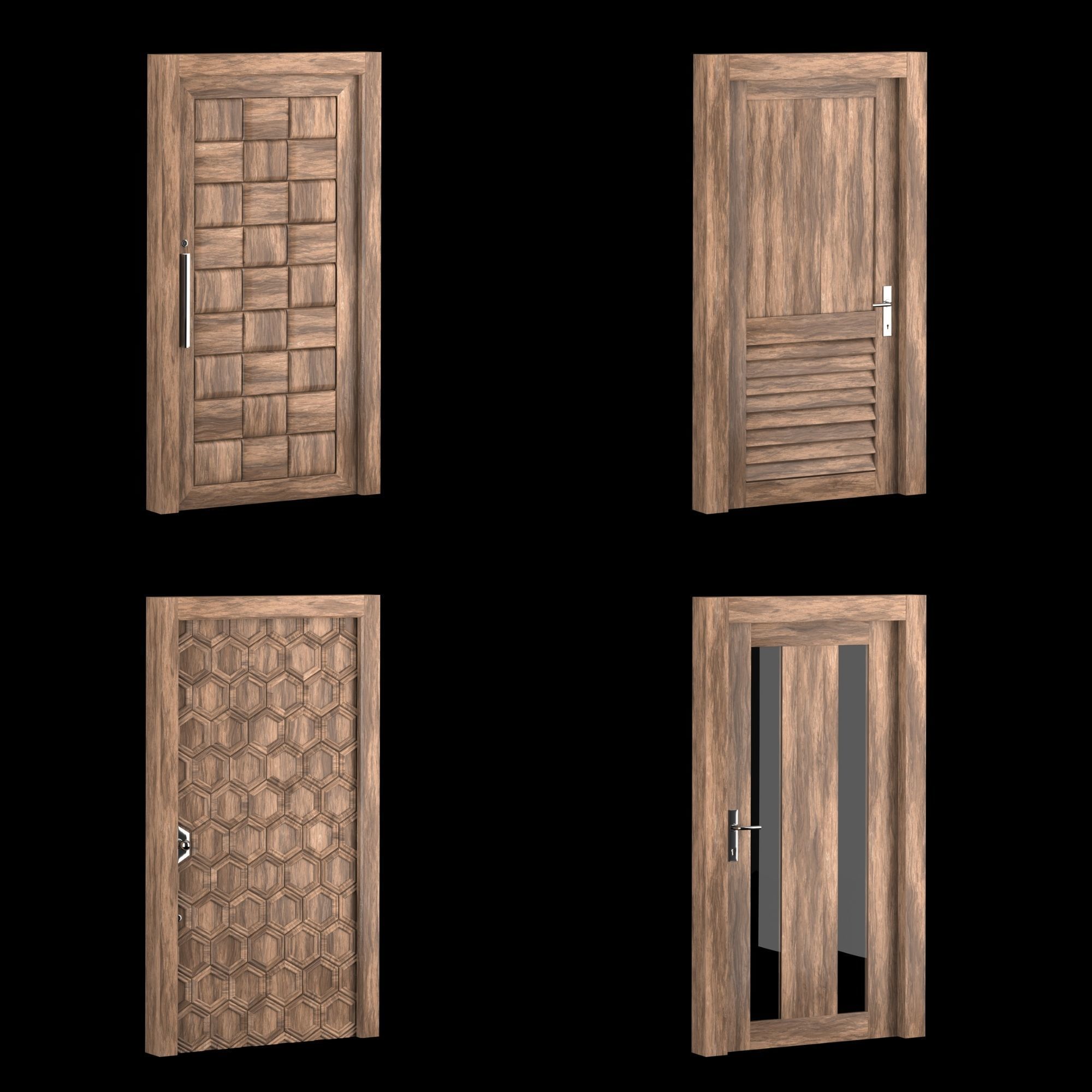 Modern Door Window Collection 3D model_28