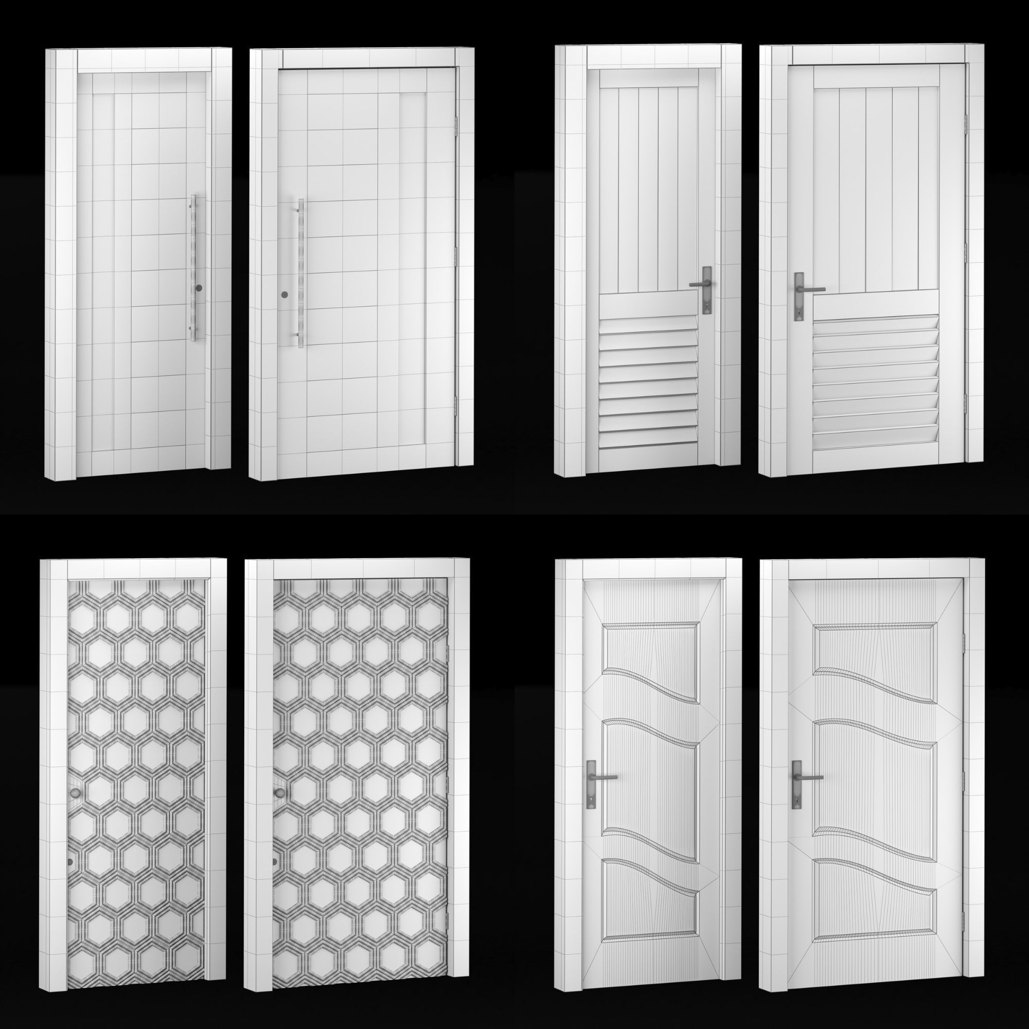 Modern Door Window Collection 3D model_55