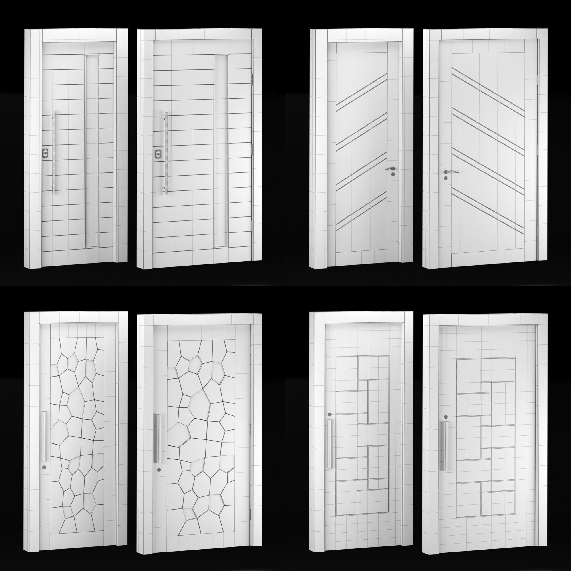Modern Door Window Collection 3D model_60
