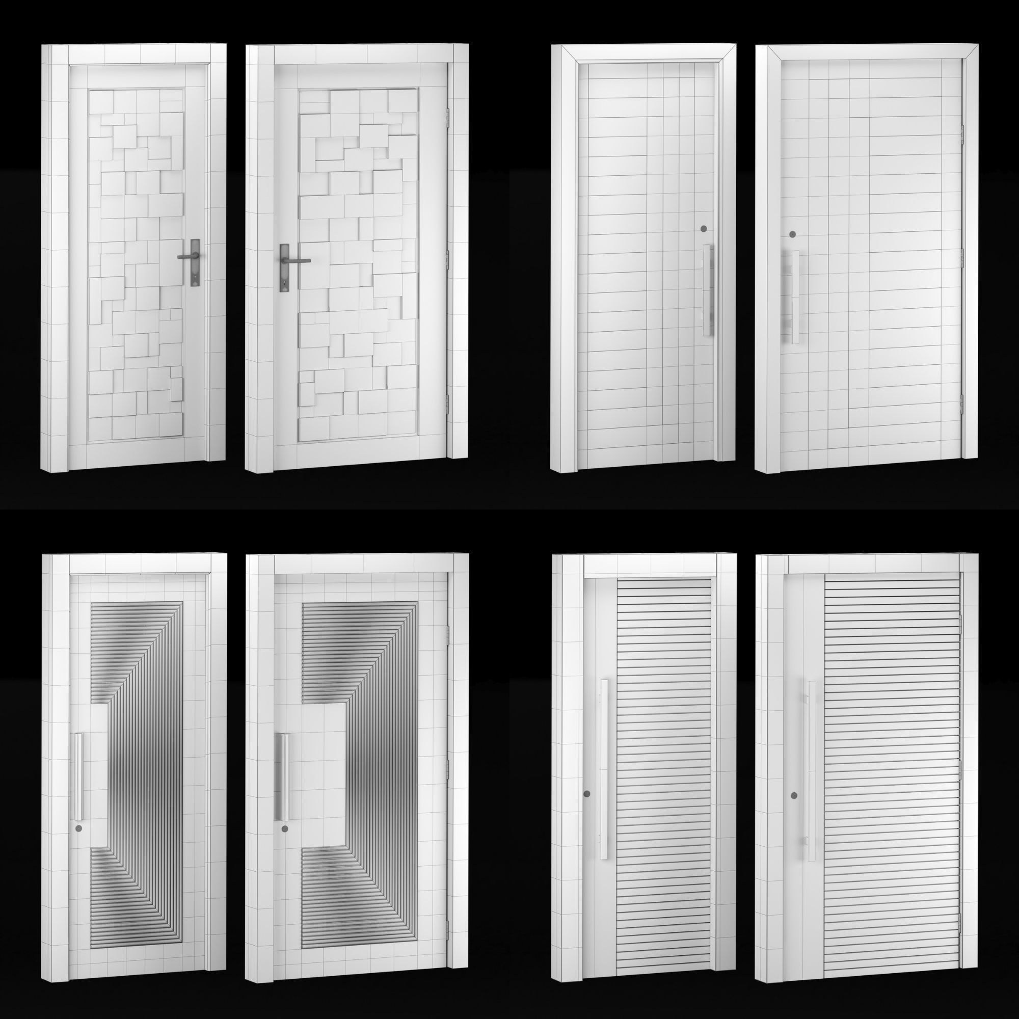 Modern Door Window Collection 3D model_57