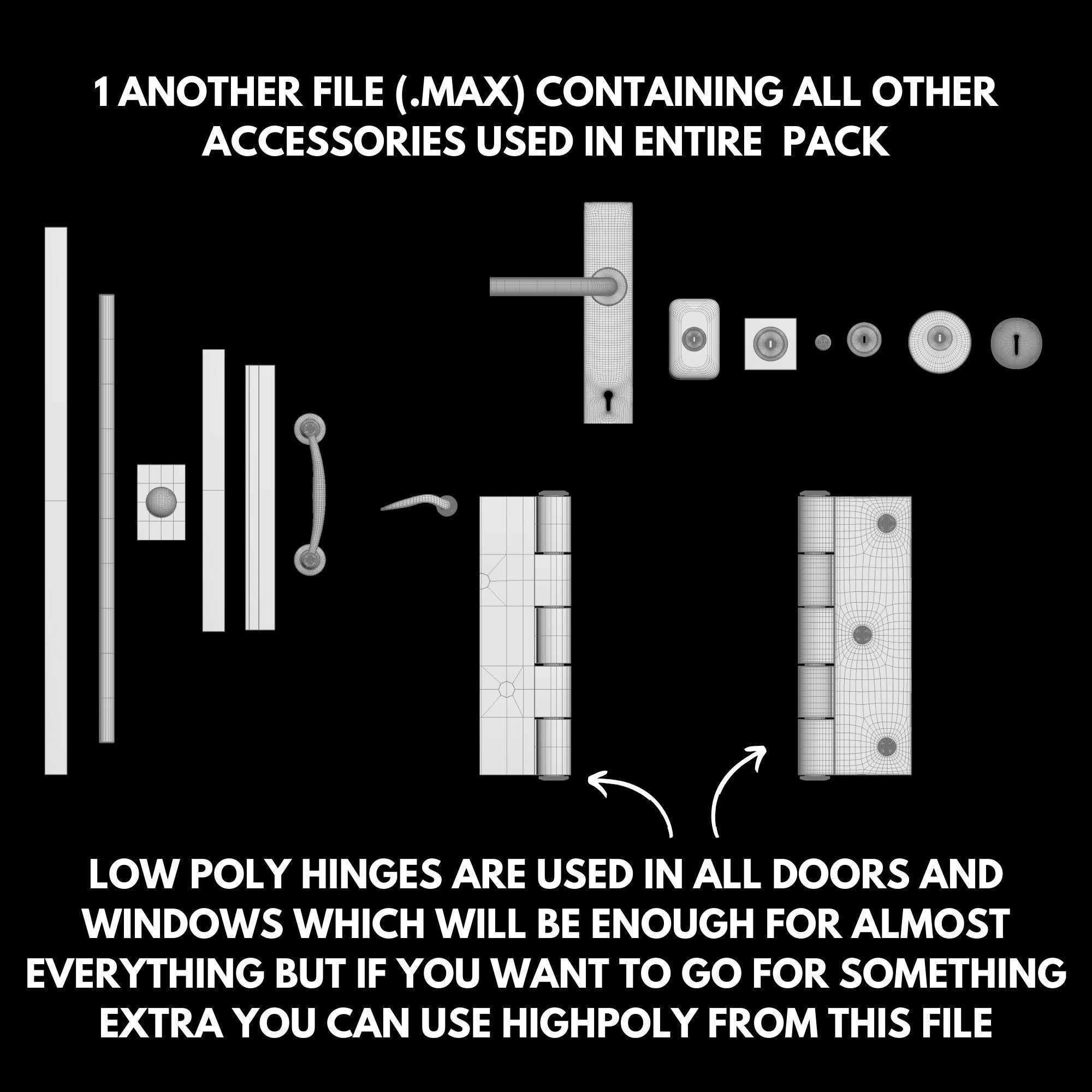 Modern Door Window Collection 3D model_8