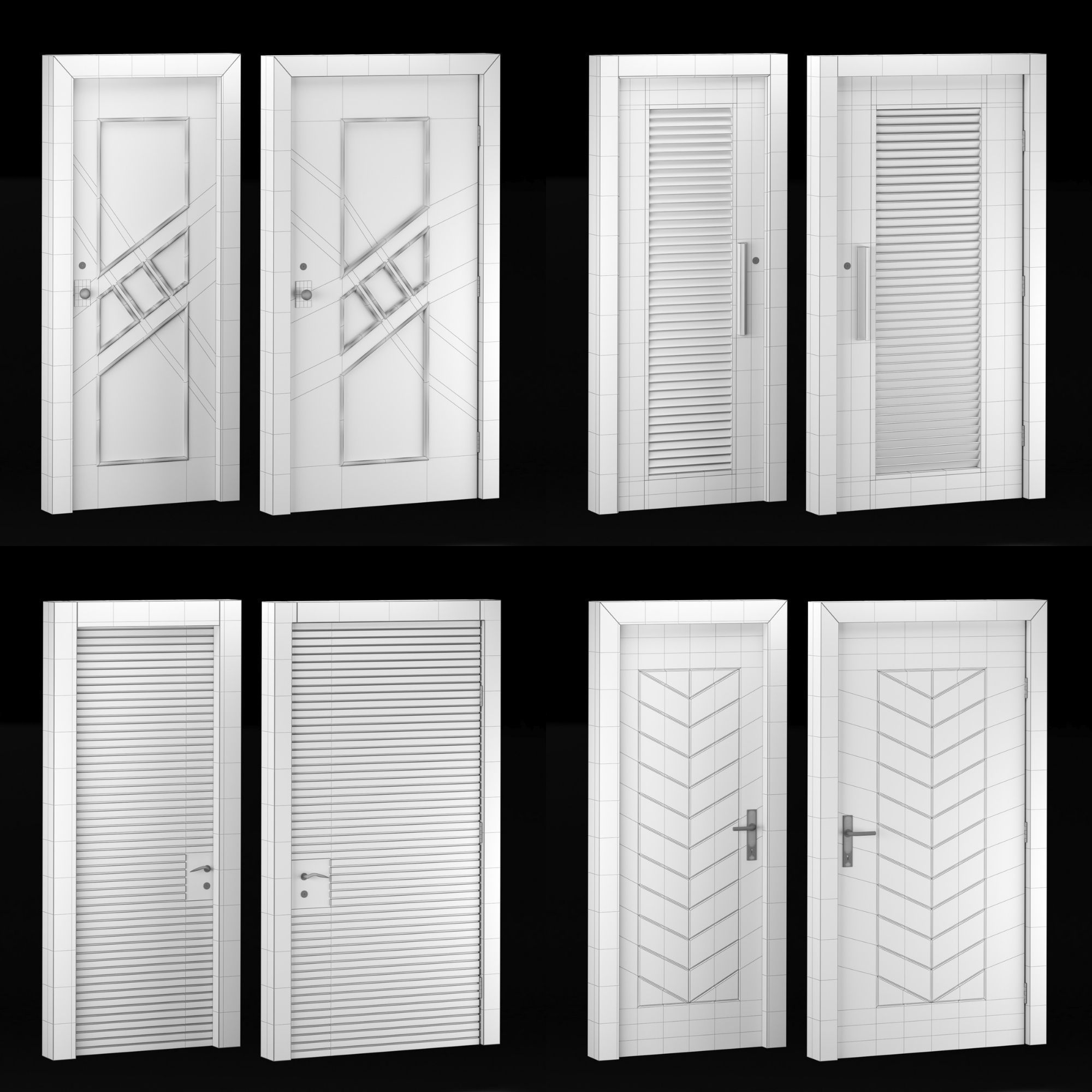 Modern Door Window Collection 3D model_58