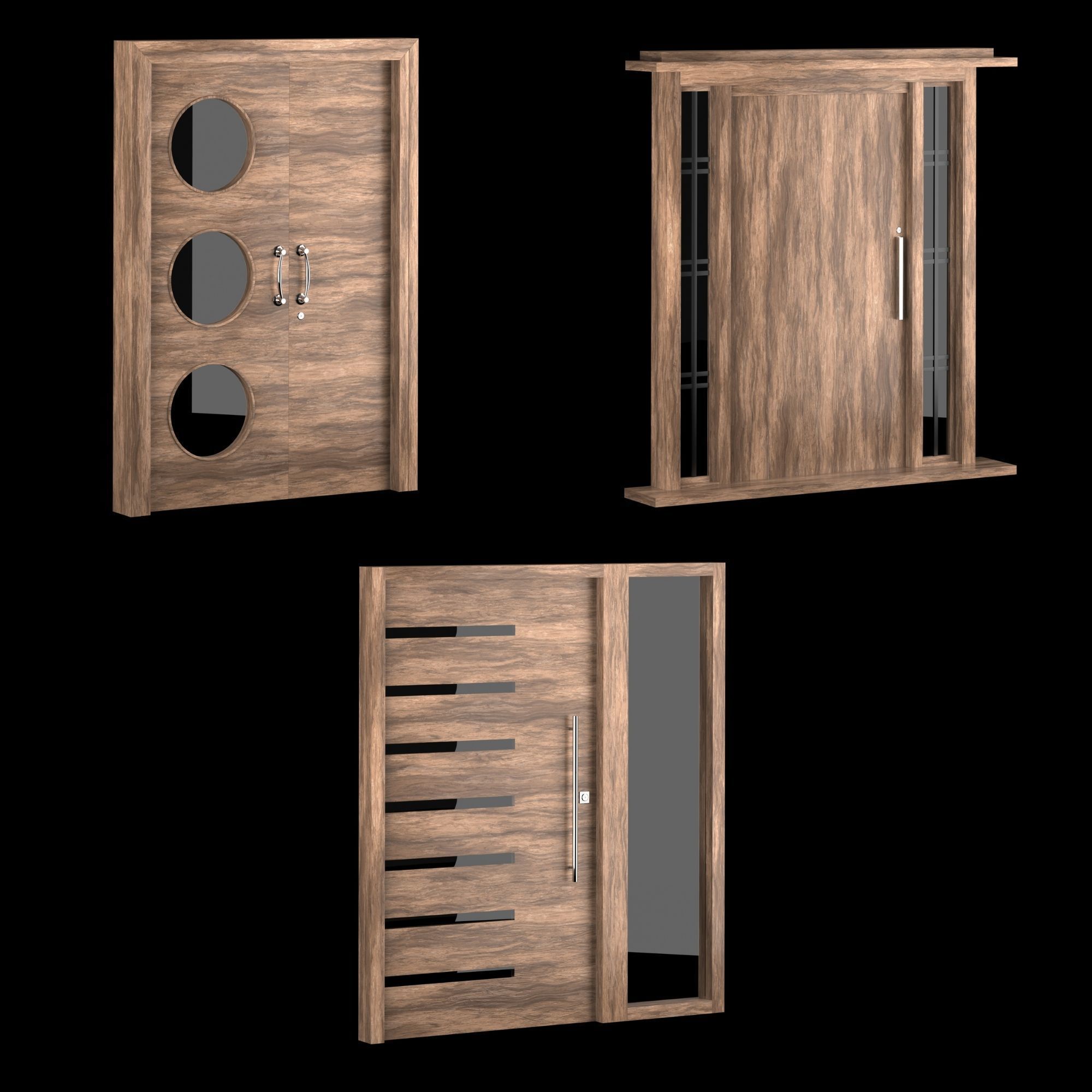 Modern Door Window Collection 3D model_15