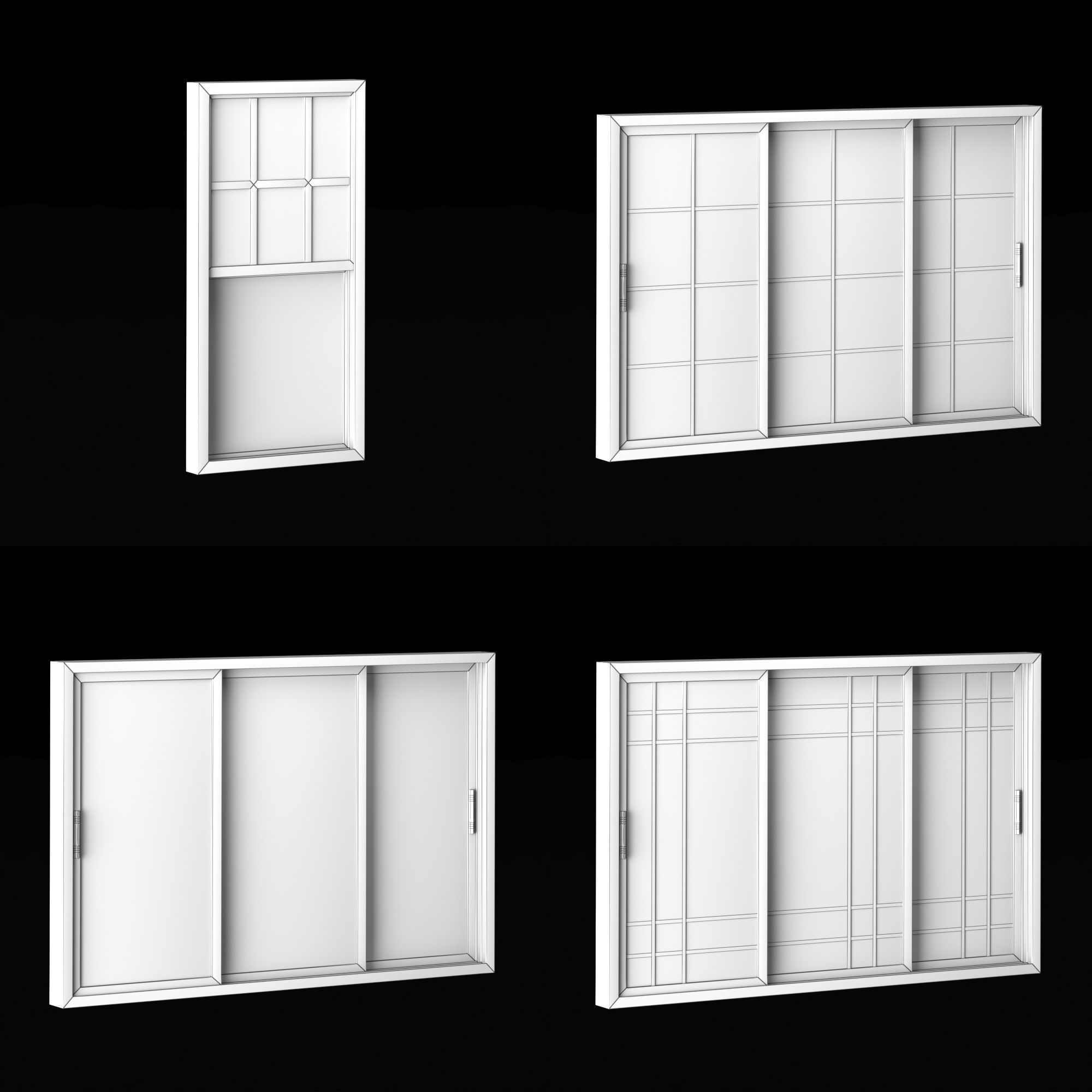 Modern Door Window Collection 3D model_67