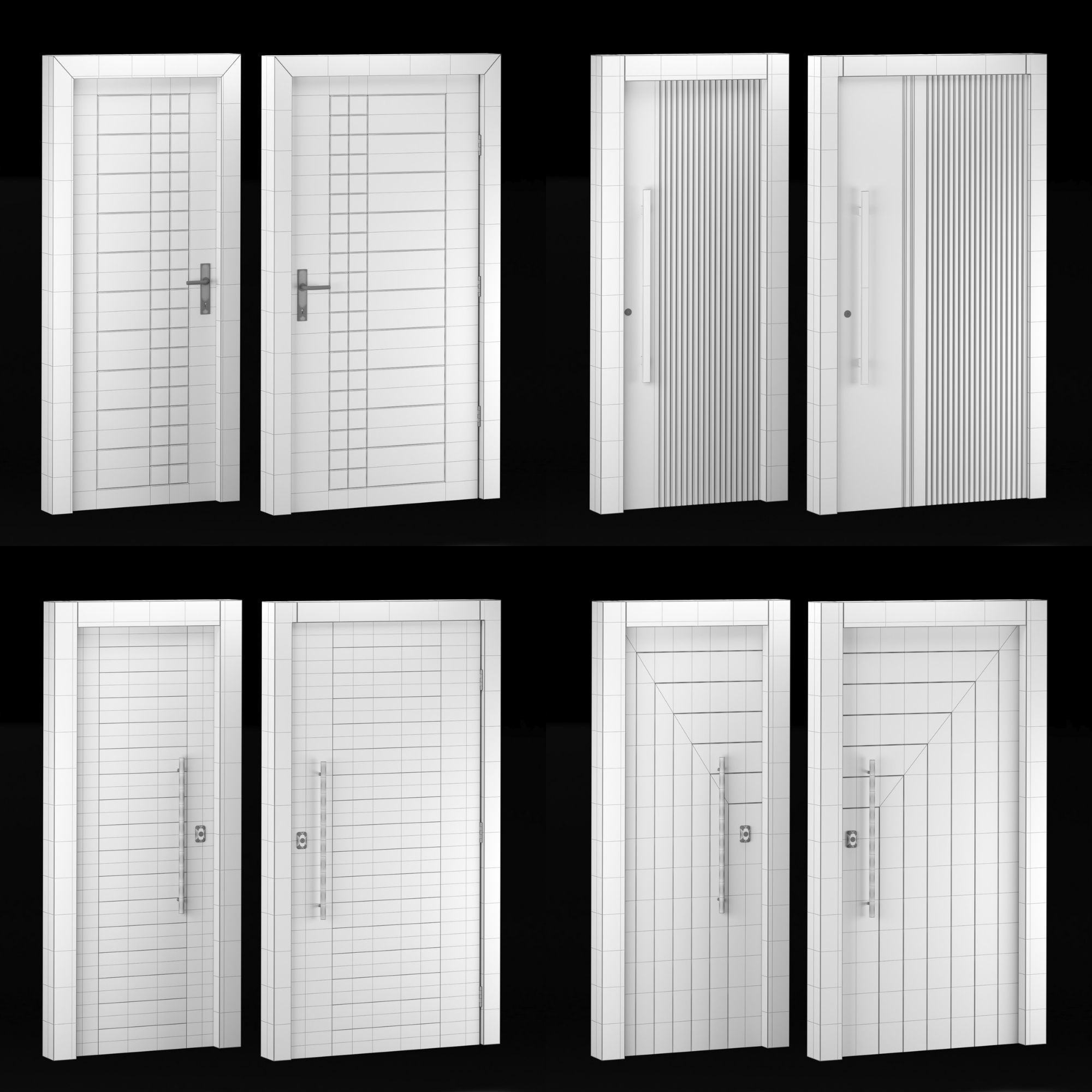 Modern Door Window Collection 3D model_59