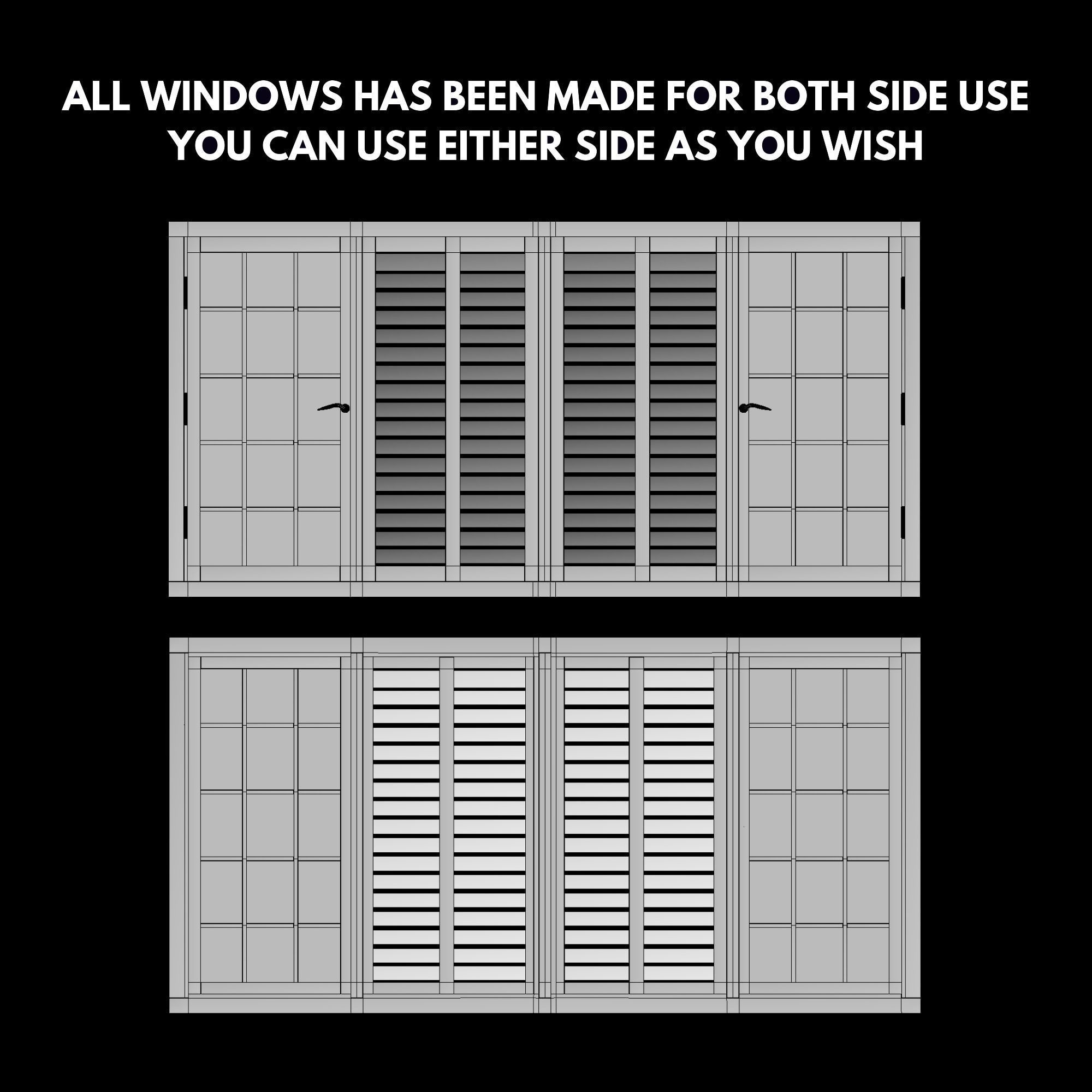 Modern Door Window Collection 3D model_2