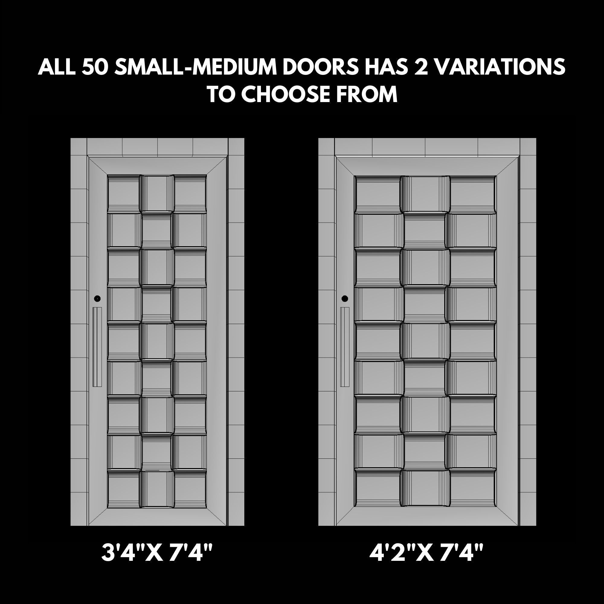 Modern Door Window Collection 3D model_4