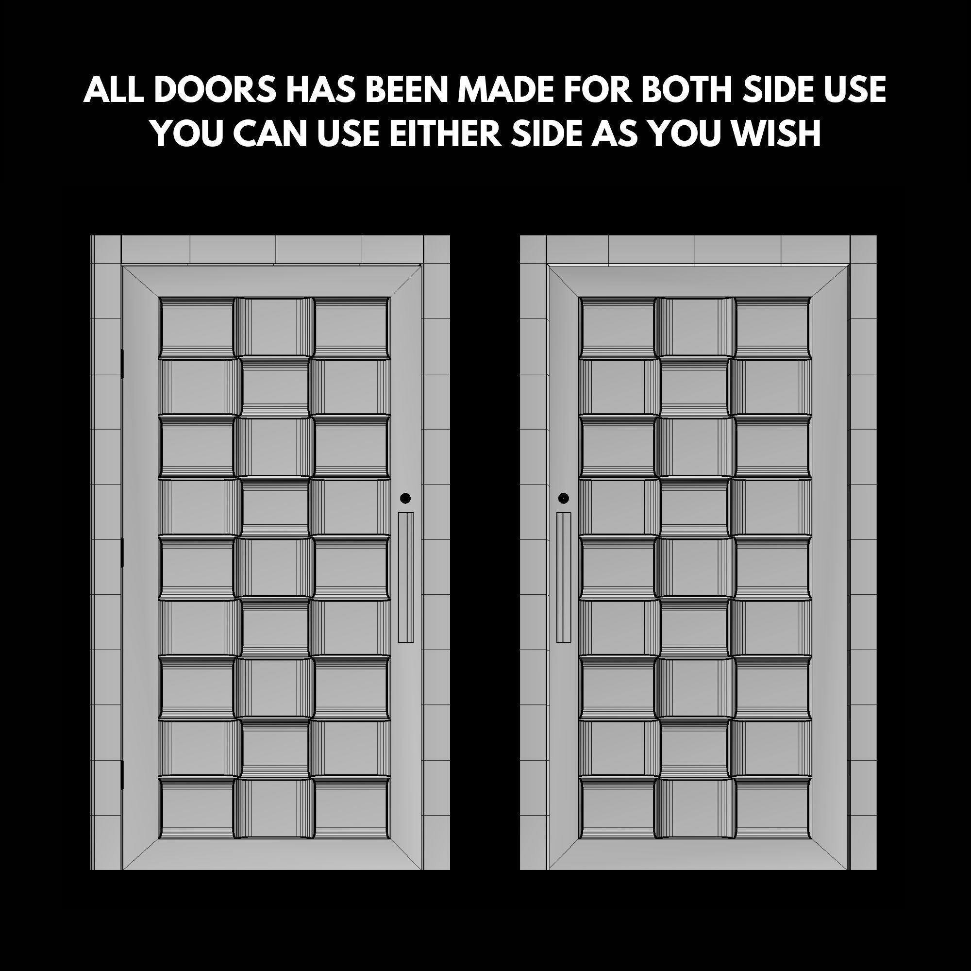 Modern Door Window Collection 3D model_1