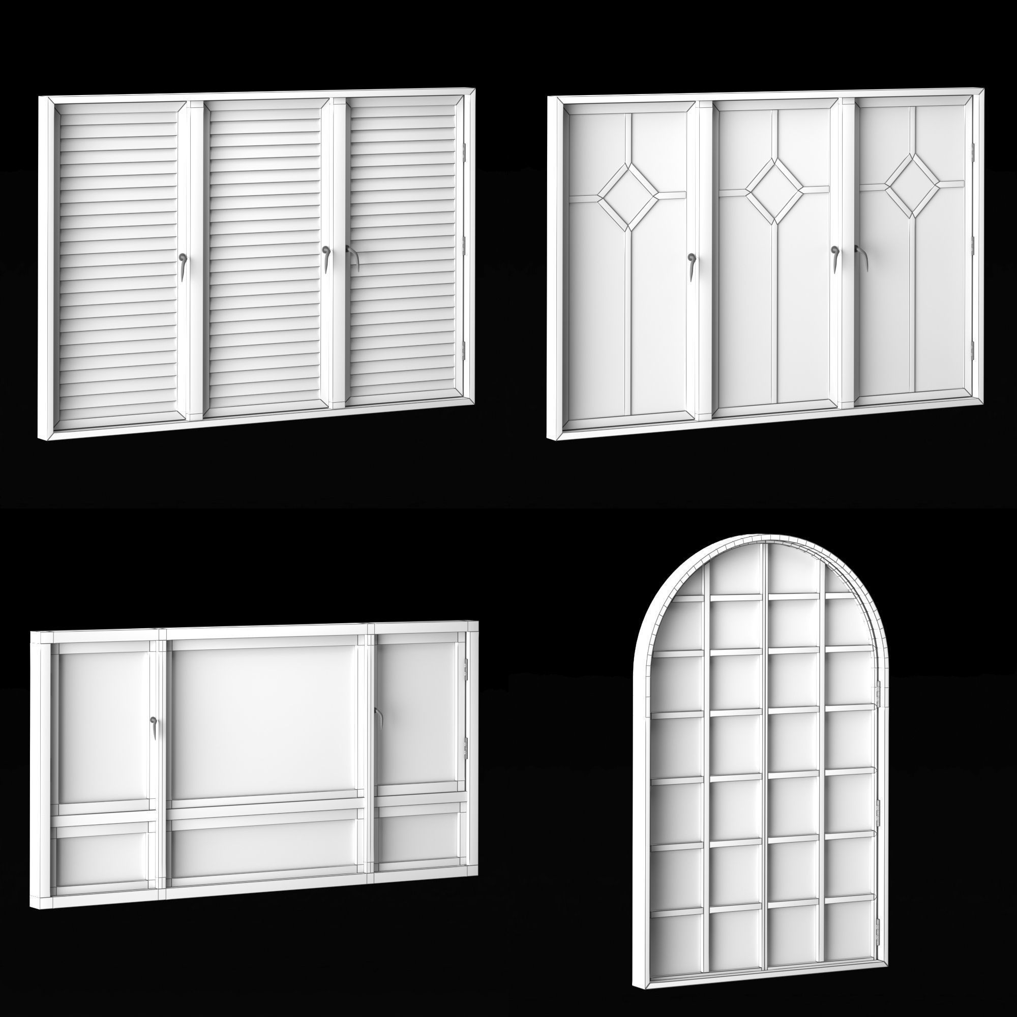 Modern Door Window Collection 3D model_70