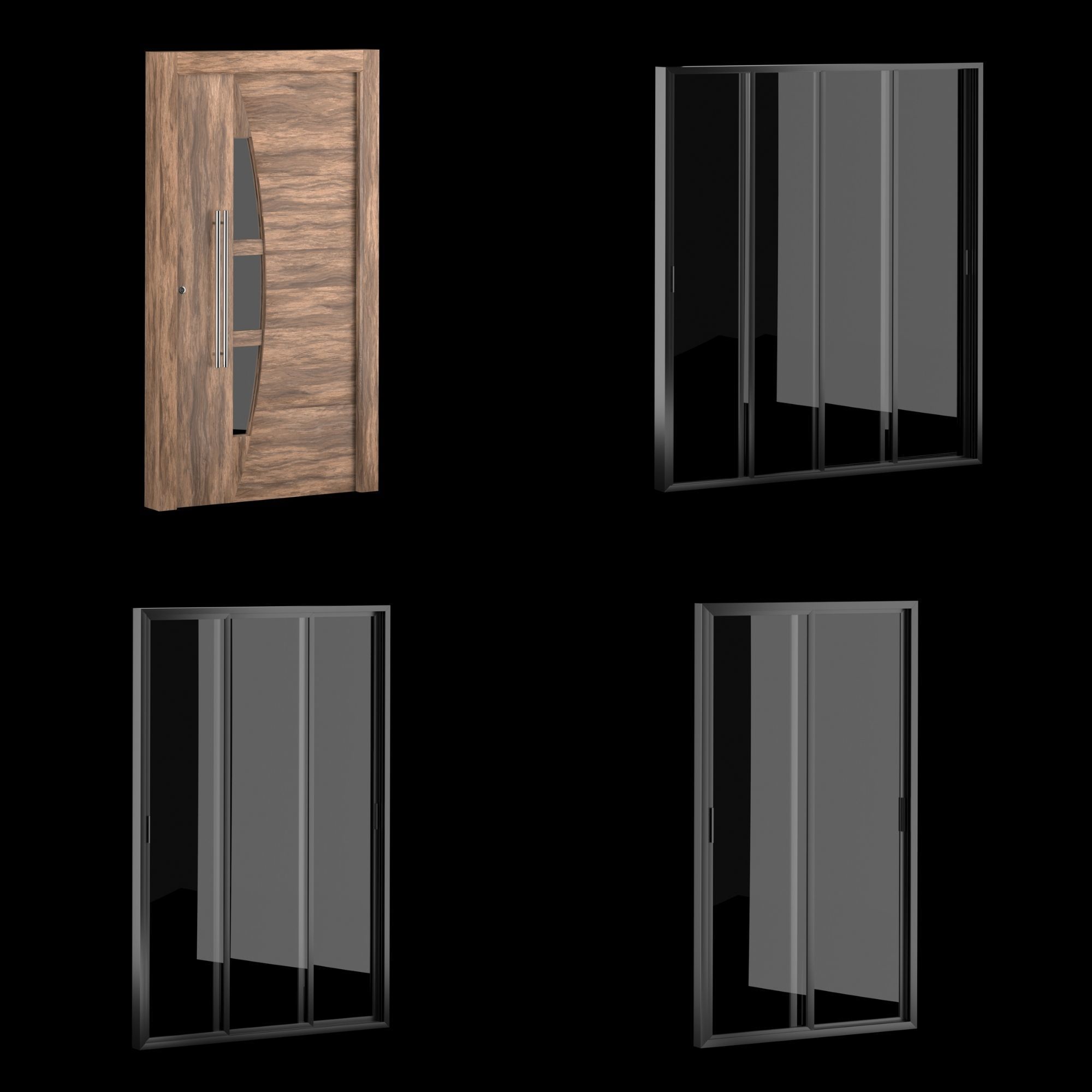 Modern Door Window Collection 3D model_31