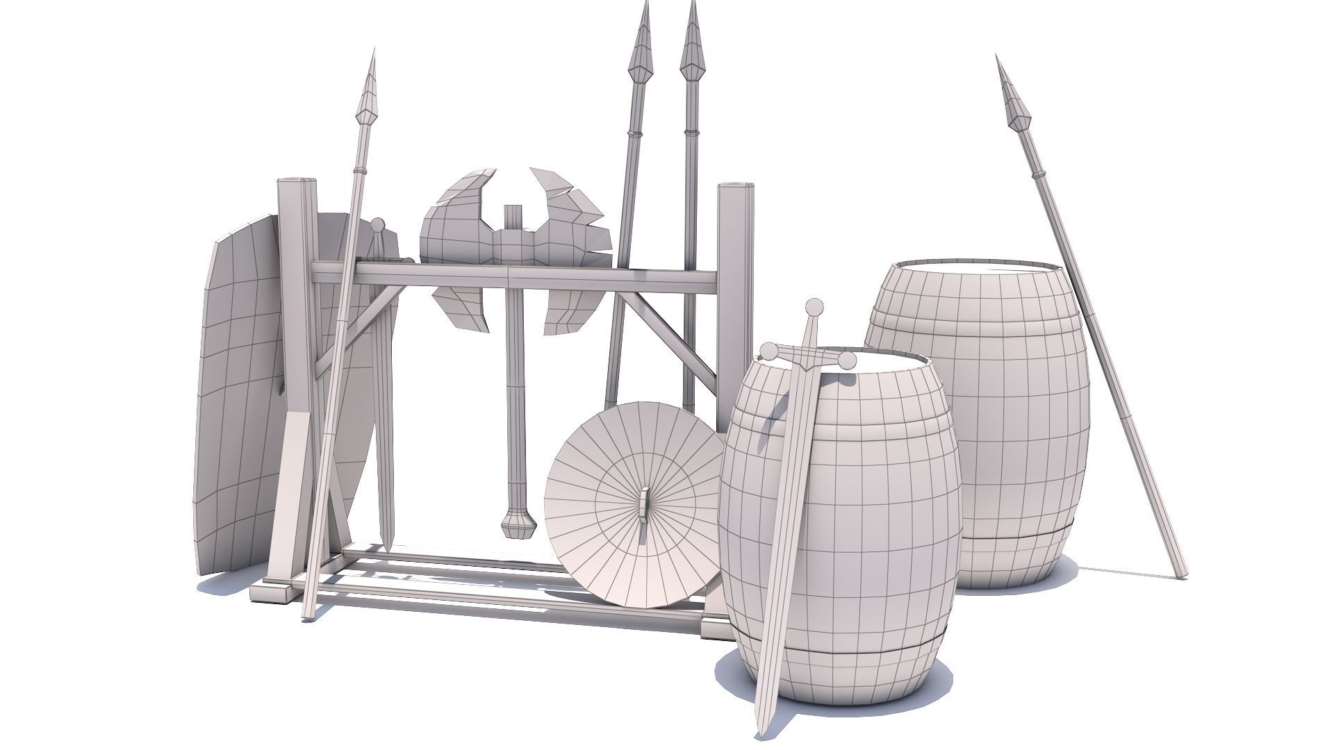 Weapons Shield Low-poly 3D model_15