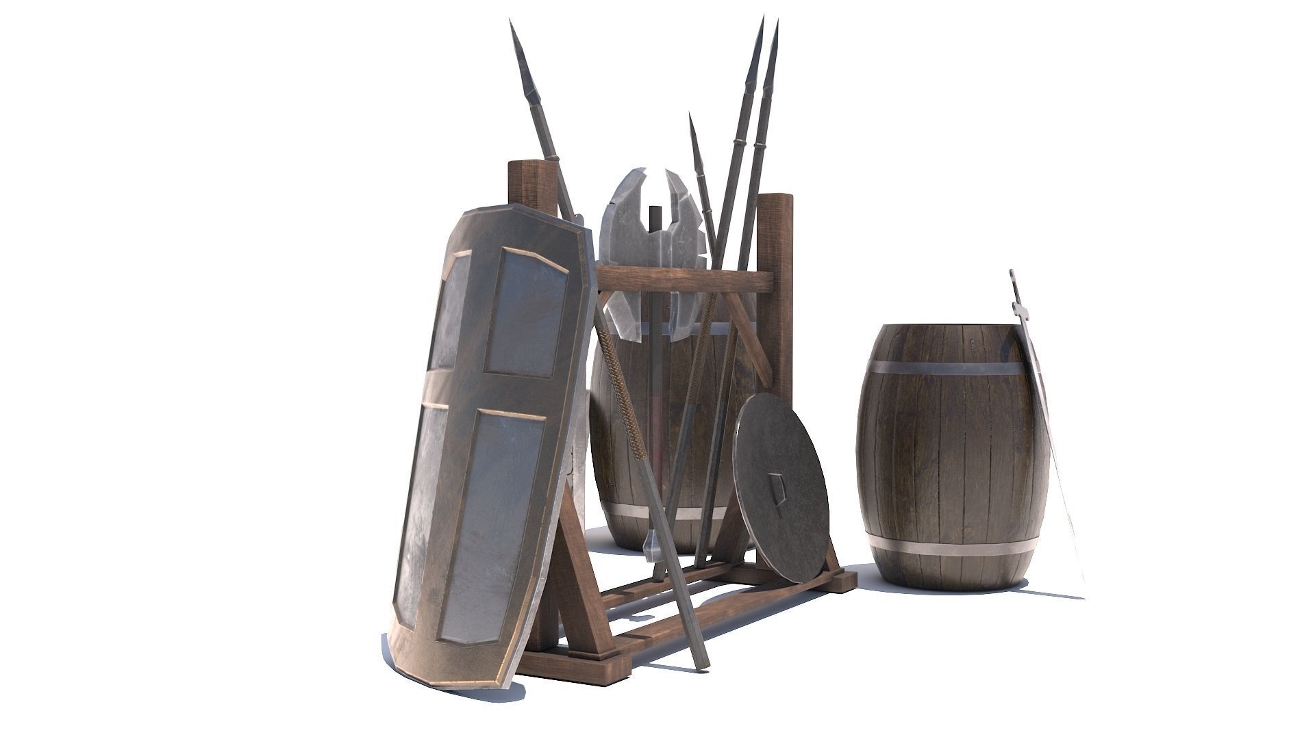 Weapons Shield Low-poly 3D model_5