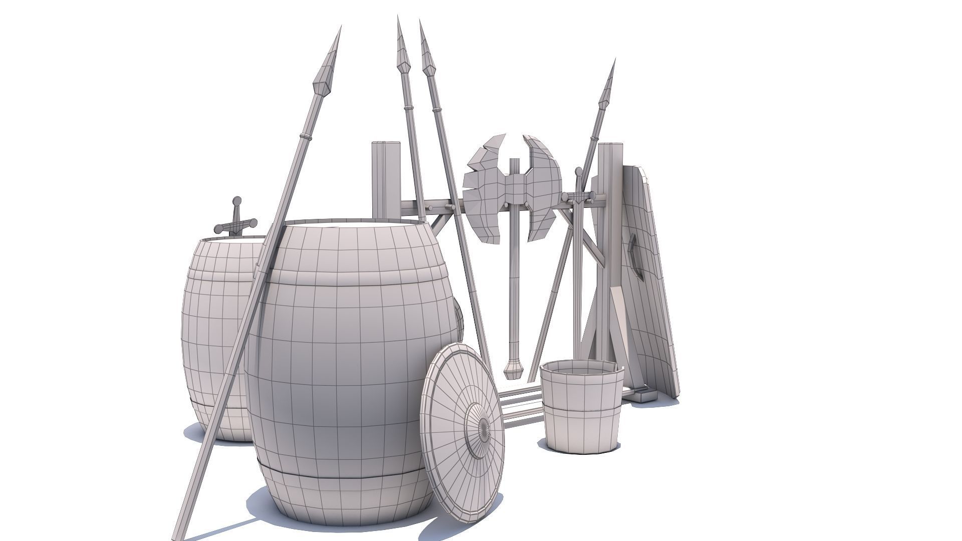 Weapons Shield Low-poly 3D model_13