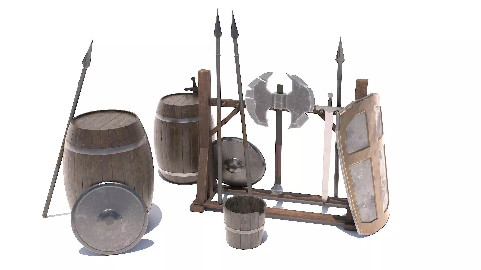 Weapons Shield Low-poly 3D model_0