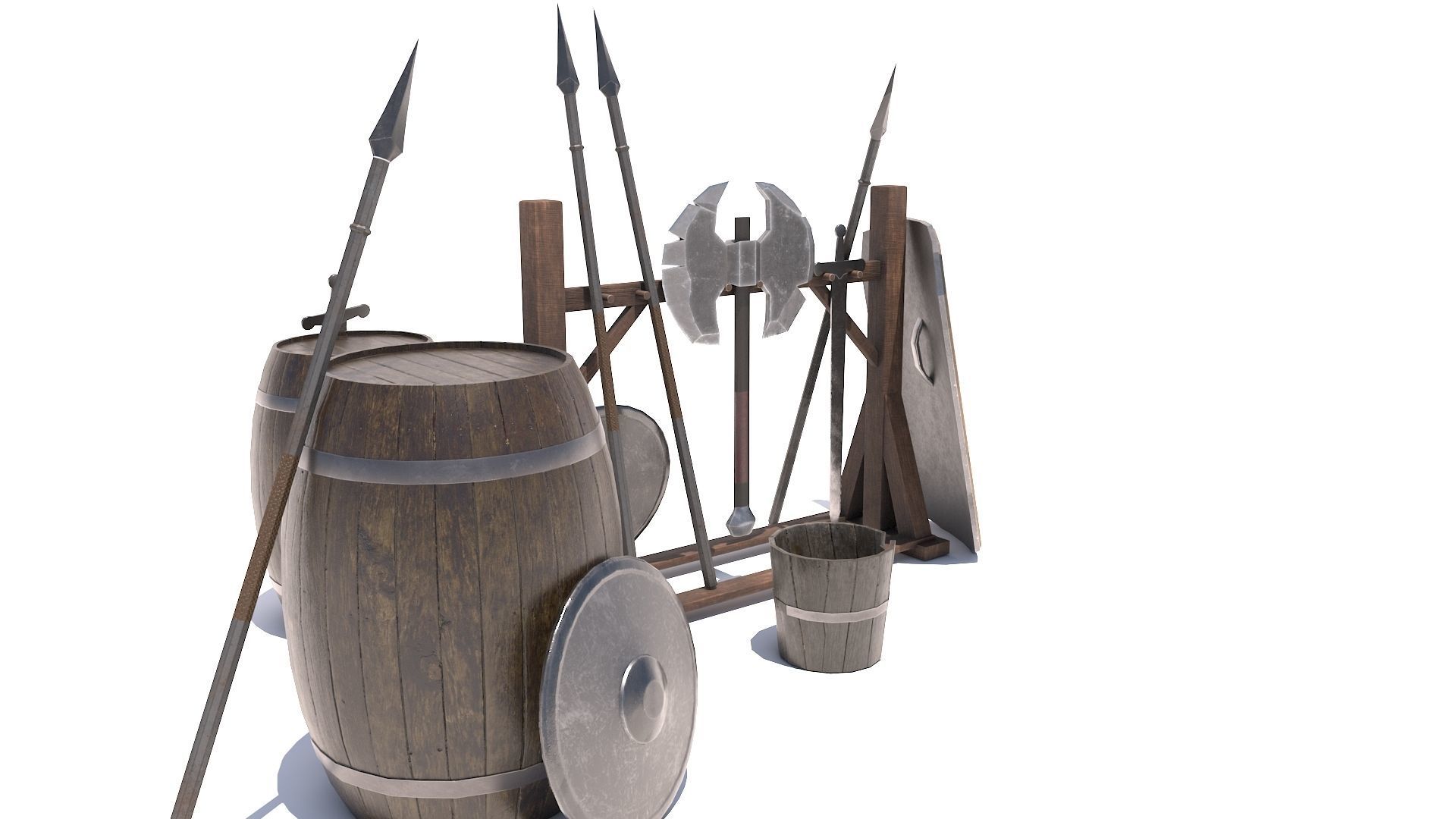 Weapons Shield Low-poly 3D model_2