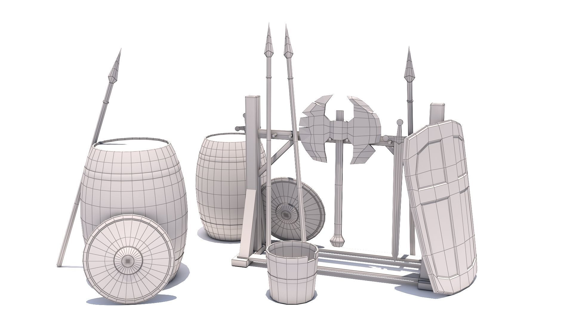 Weapons Shield Low-poly 3D model_12