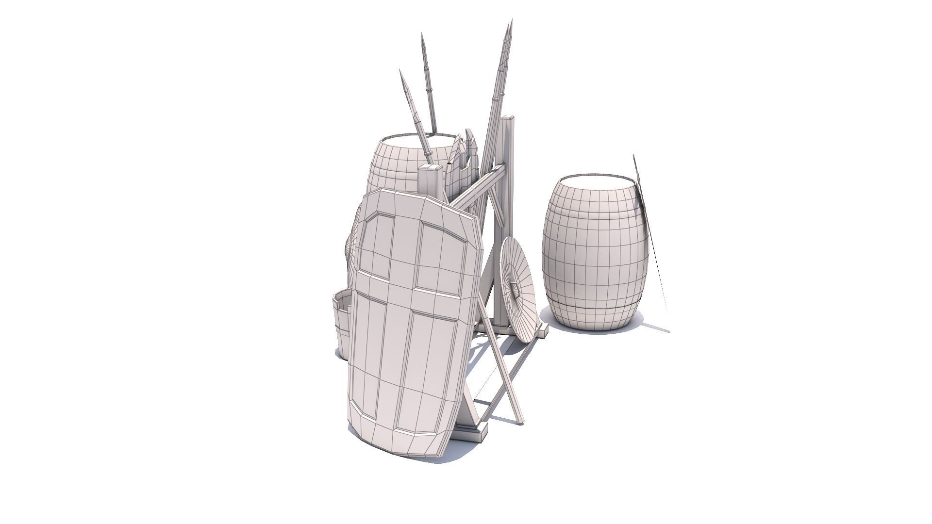 Weapons Shield Low-poly 3D model_16