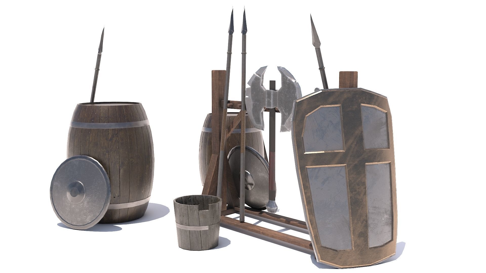 Weapons Shield Low-poly 3D model_1