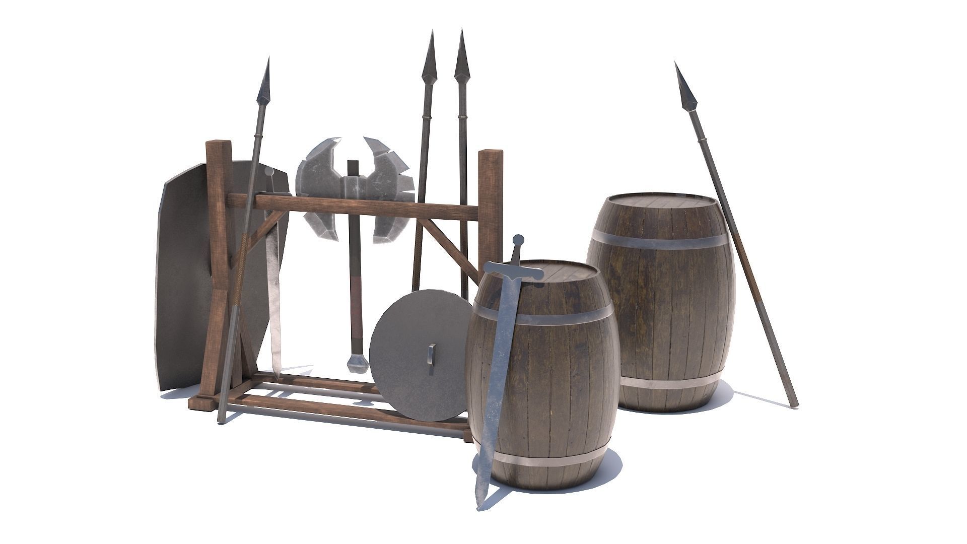 Weapons Shield Low-poly 3D model_4