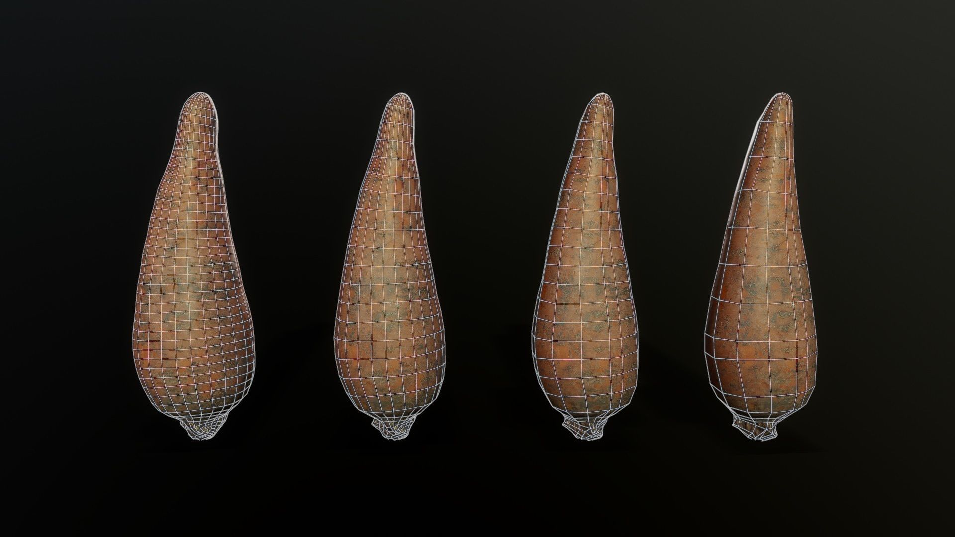 3D Scan Carrot Low-poly 3D model_5