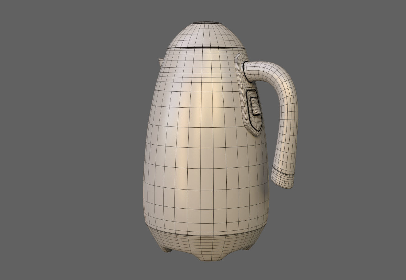 SubD - Stylized Kettle 3D model_3
