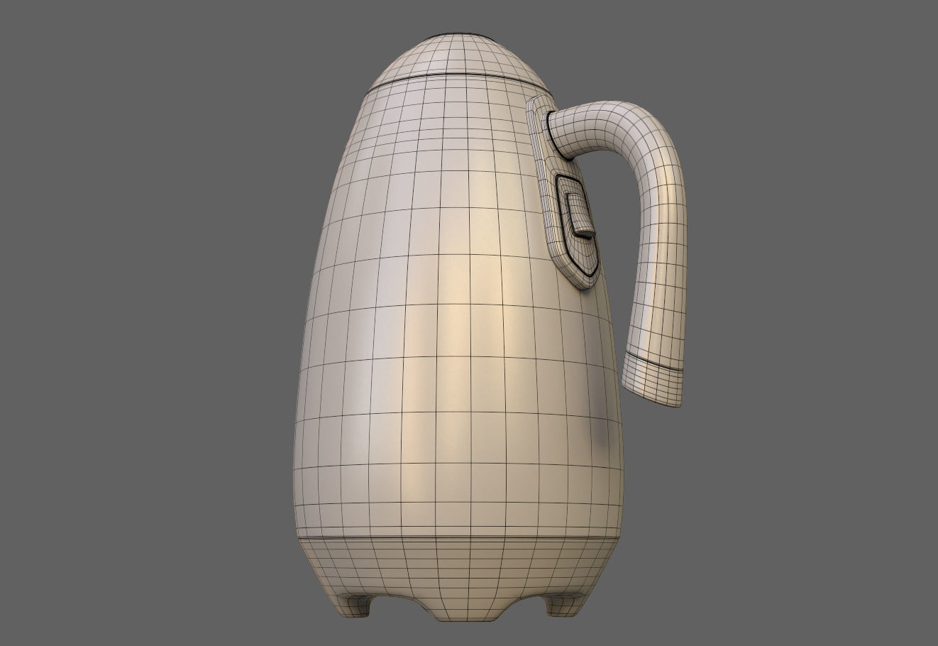 SubD - Stylized Kettle 3D model_7