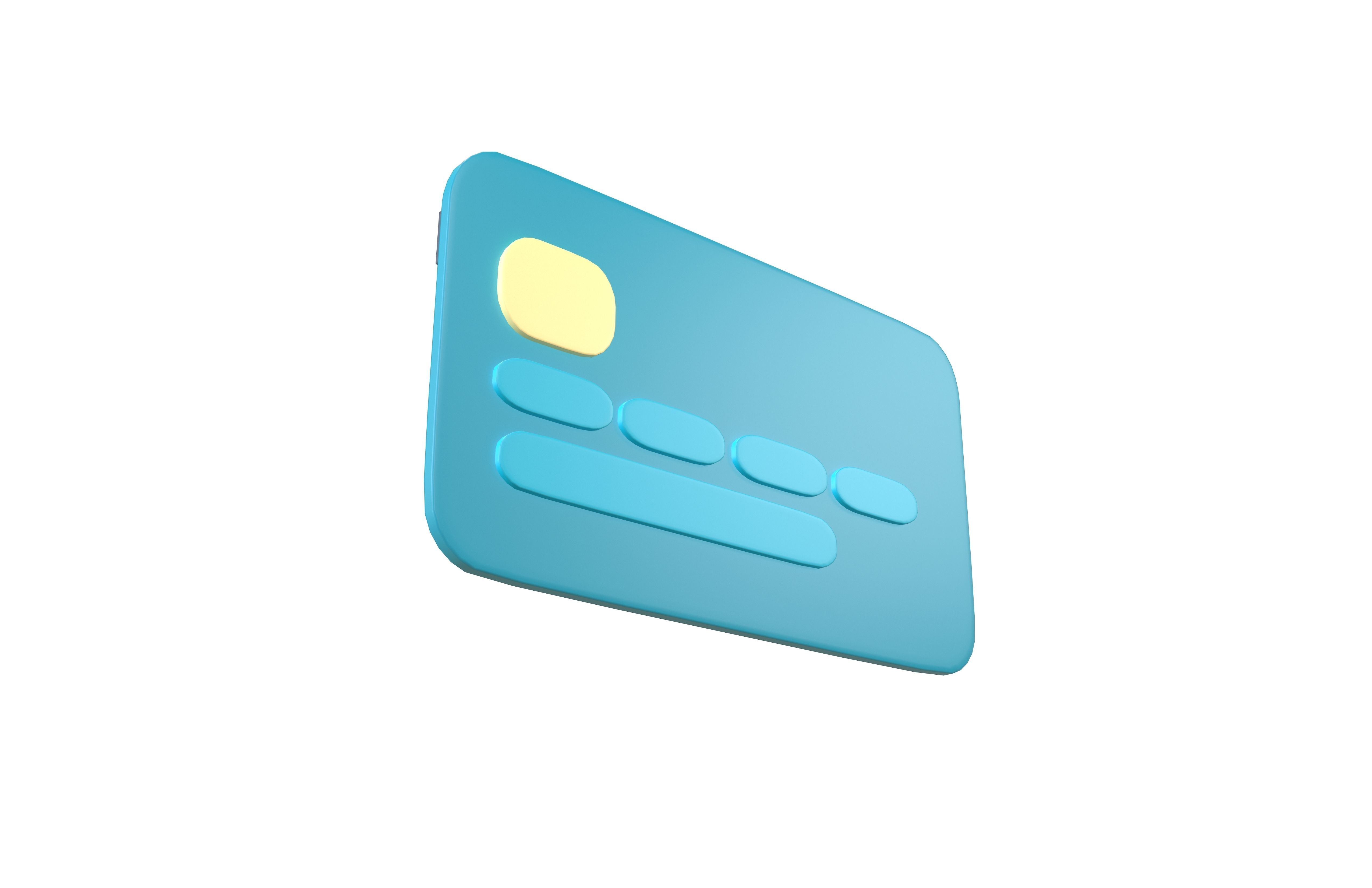 Cartoon Credit Card v1 001 Low-poly 3D model_5