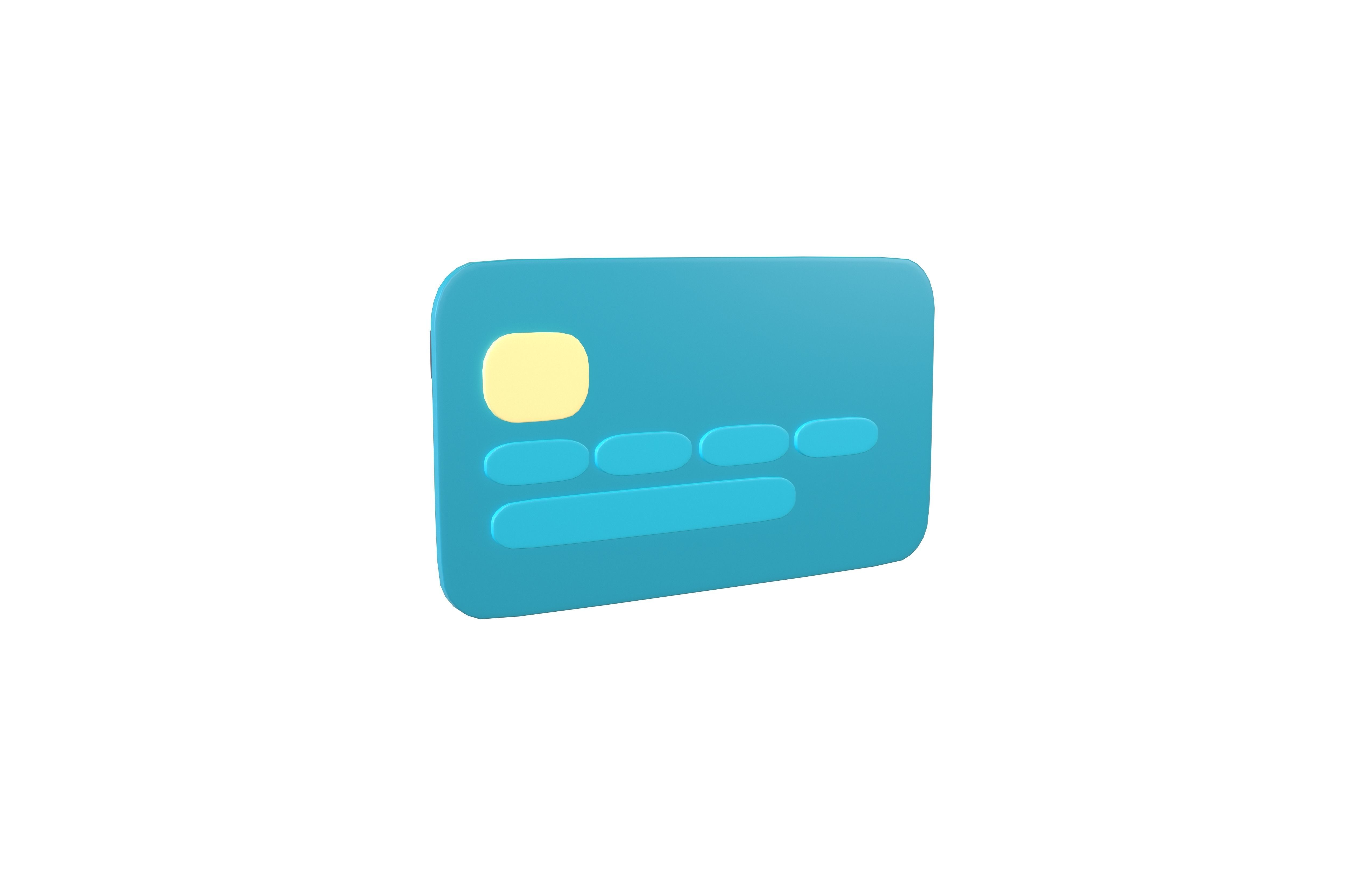 Cartoon Credit Card v1 001 Low-poly 3D model_3