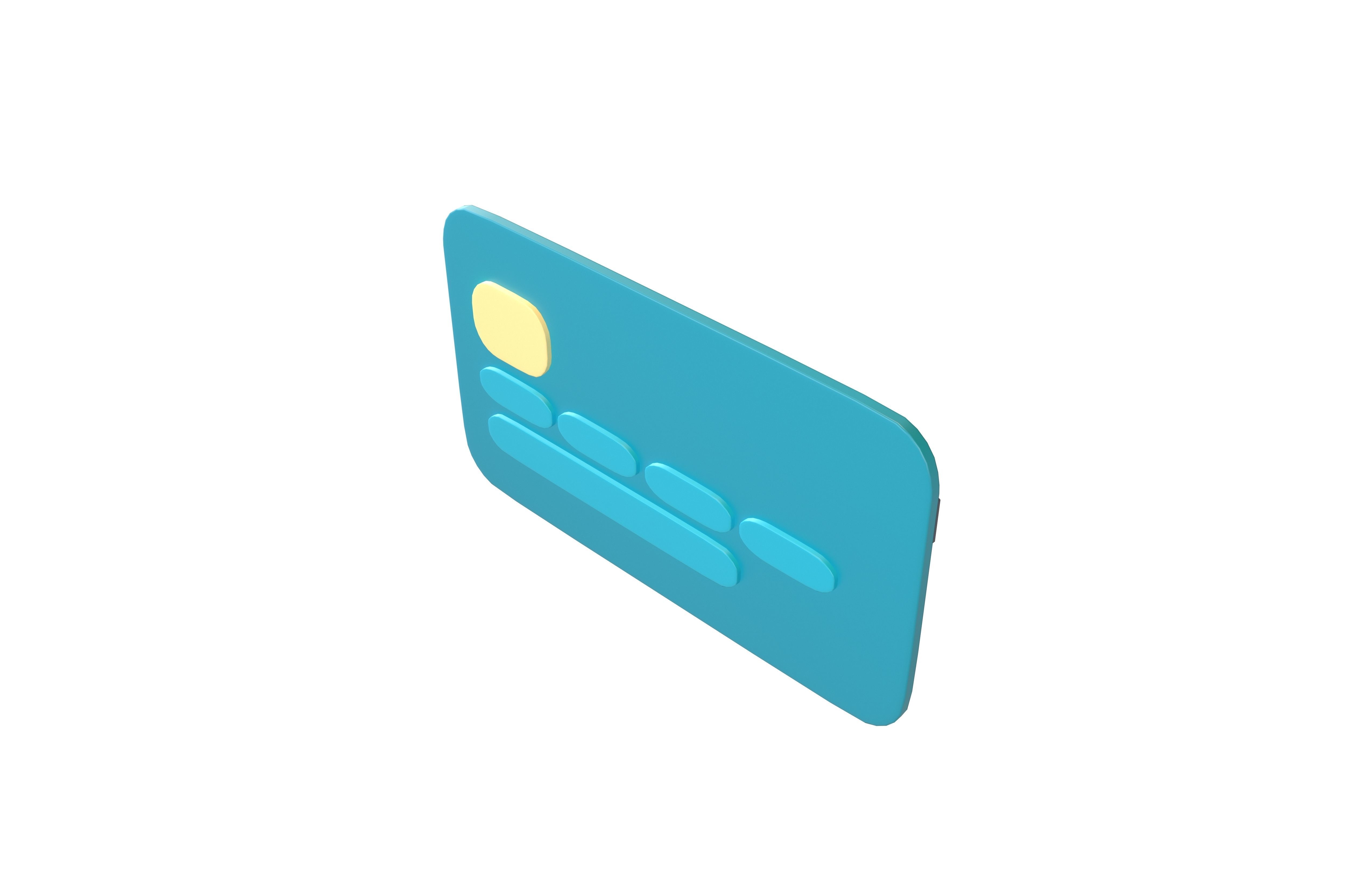 Cartoon Credit Card v1 001 Low-poly 3D model_4