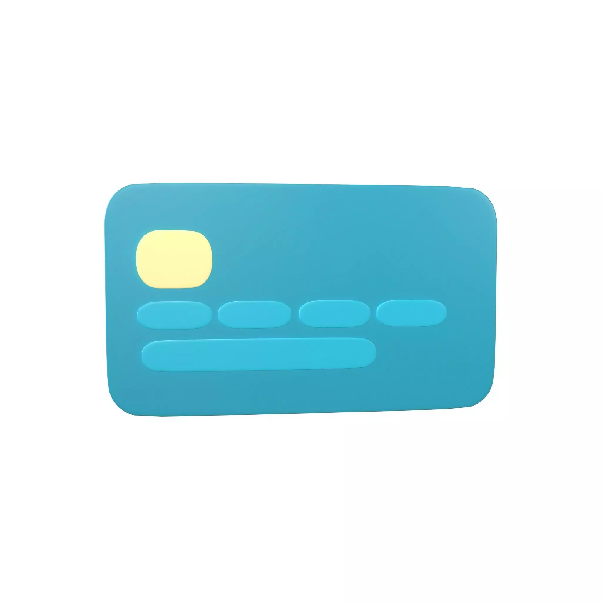 Cartoon Credit Card v1 001 Low-poly 3D model_0