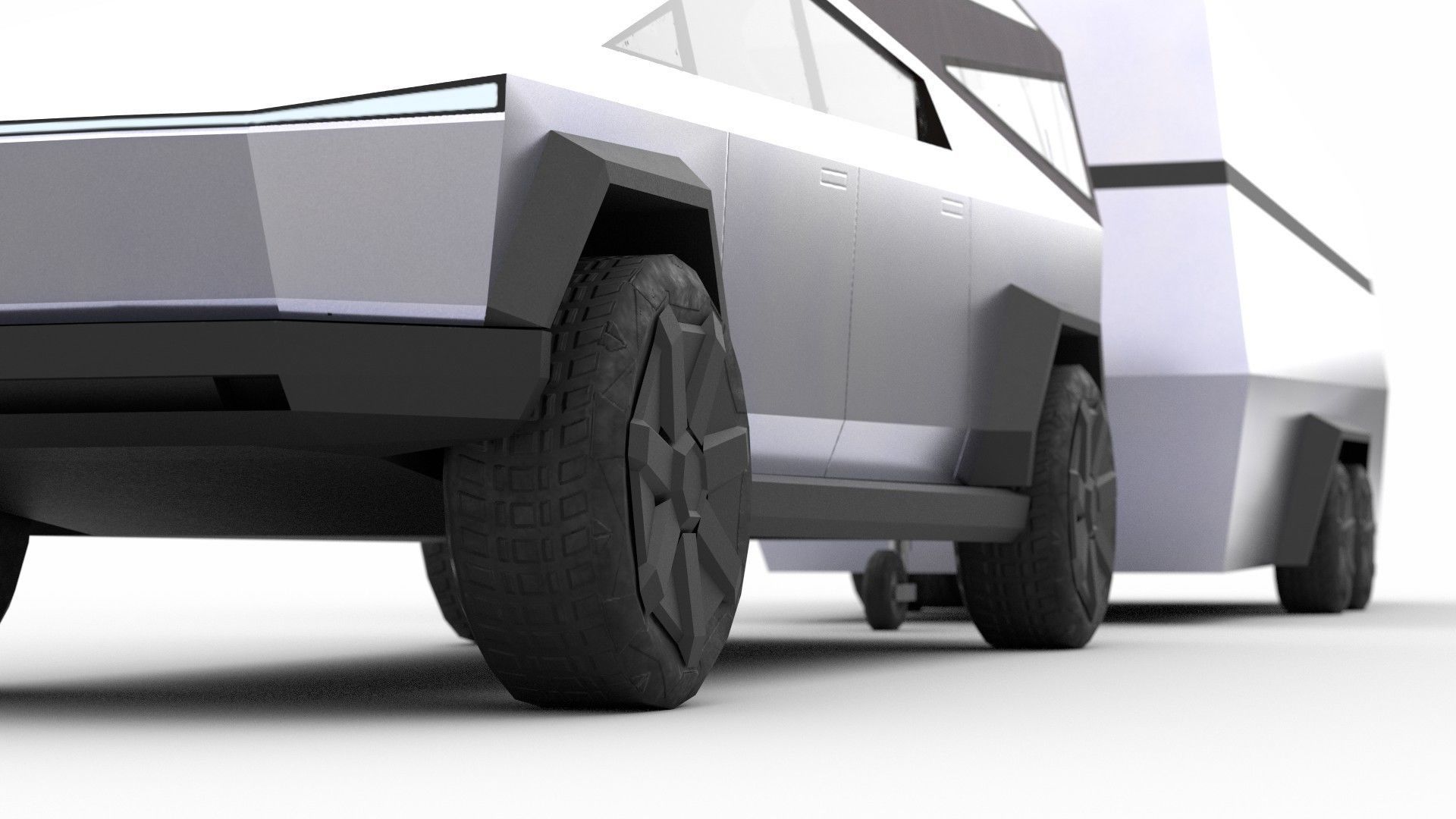 Cybertruck Tesla Low-poly 3D model_4