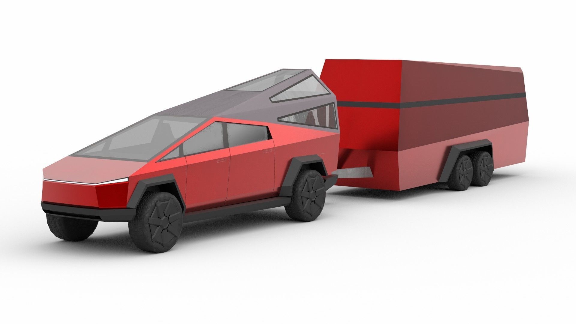 Cybertruck Tesla Low-poly 3D model_8