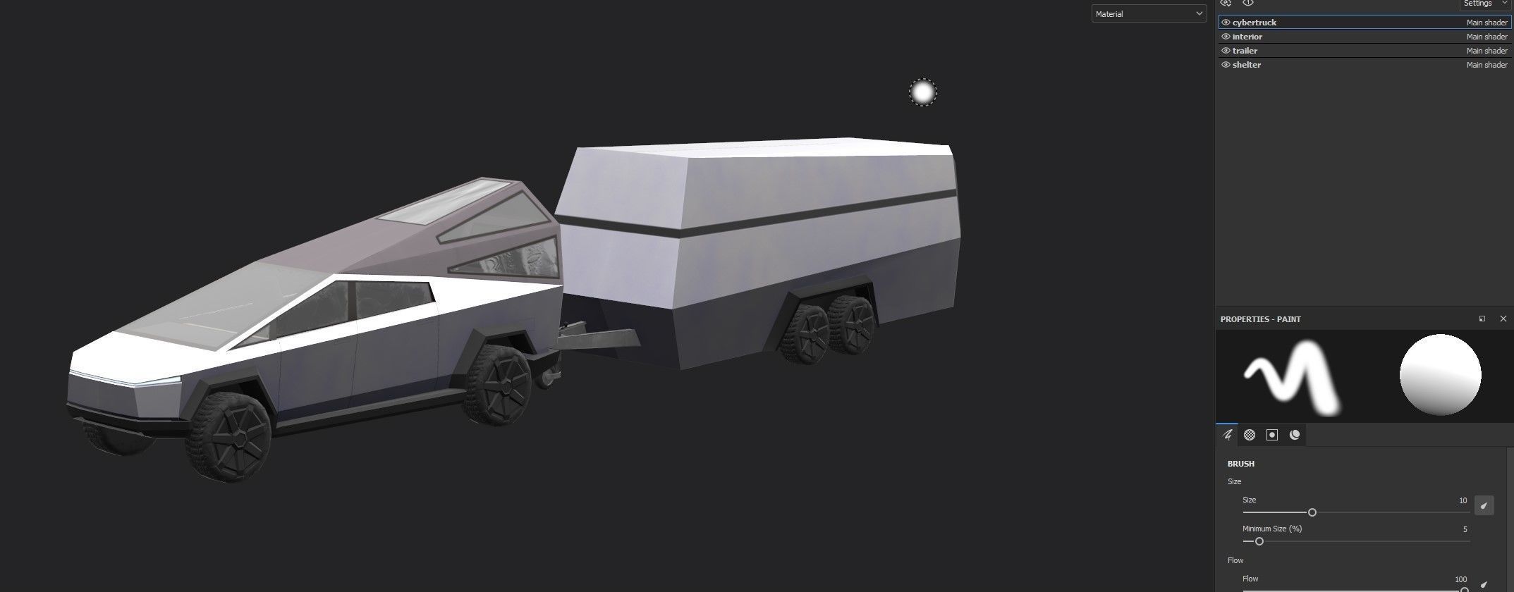 Cybertruck Tesla Low-poly 3D model_14