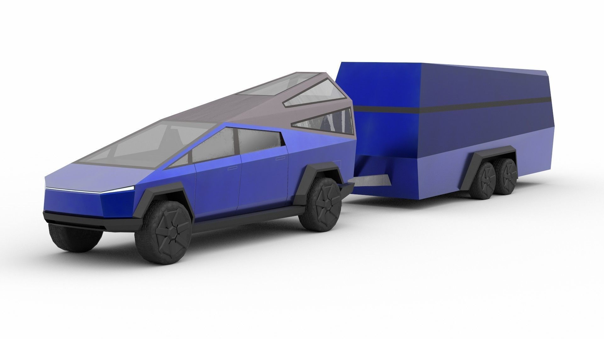 Cybertruck Tesla Low-poly 3D model_9