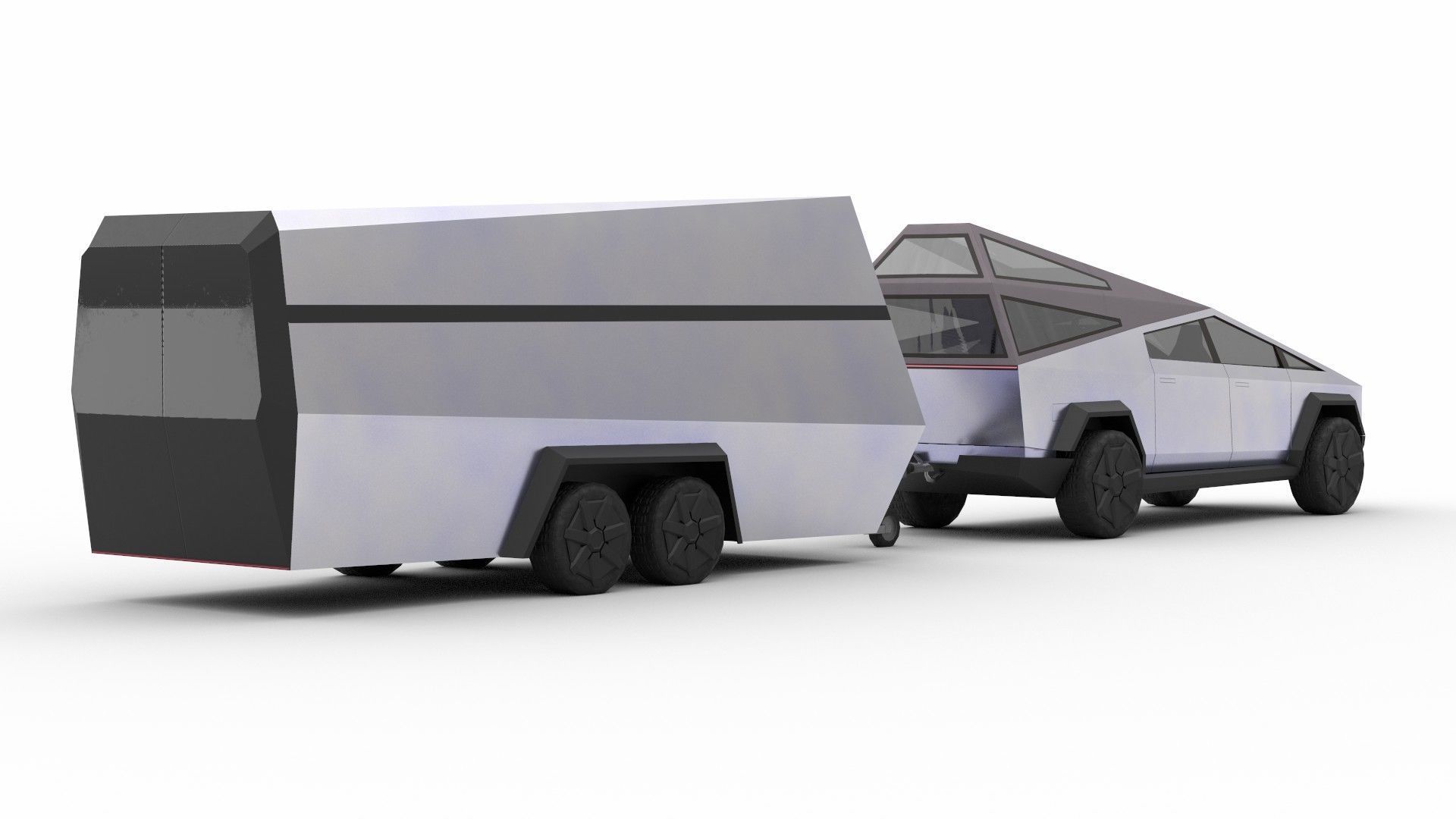 Cybertruck Tesla Low-poly 3D model_3