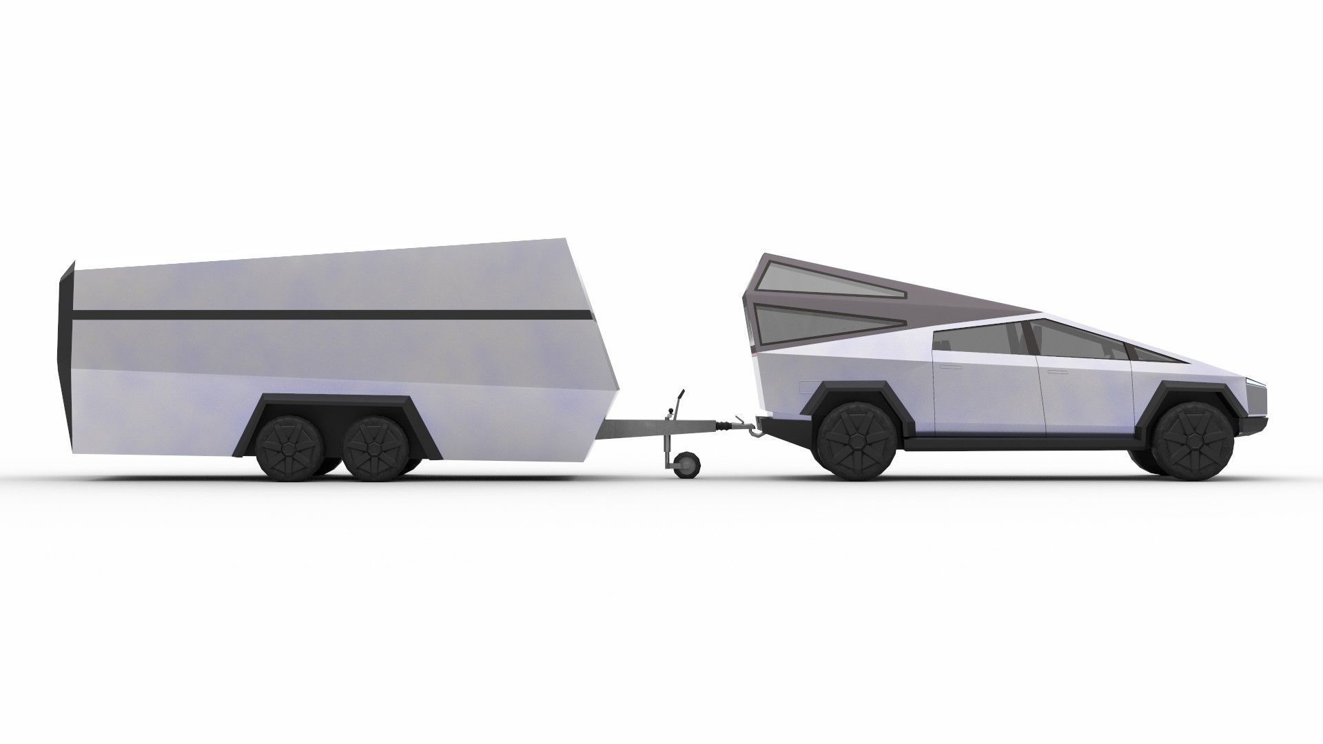Cybertruck Tesla Low-poly 3D model_10