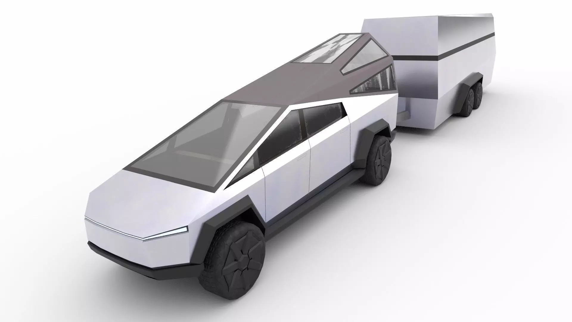 Cybertruck Tesla Low-poly 3D model_0