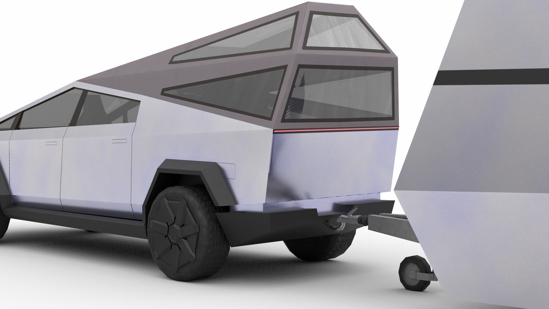 Cybertruck Tesla Low-poly 3D model_6
