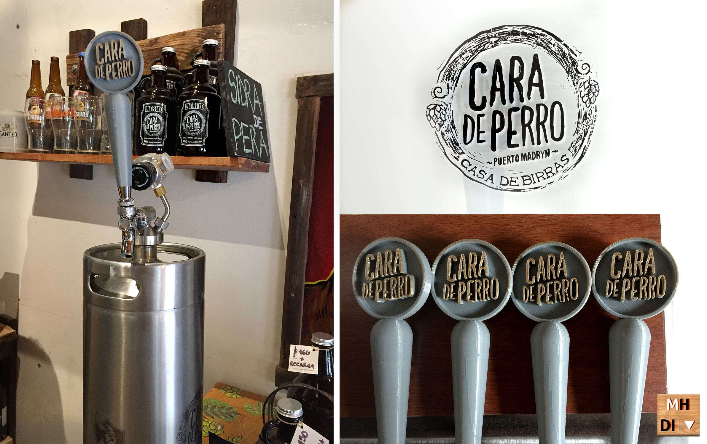 BEER TAP HANDLE BASE ENCASTRABLE with GRAPHIC CUSTOMIZABLE 3D model